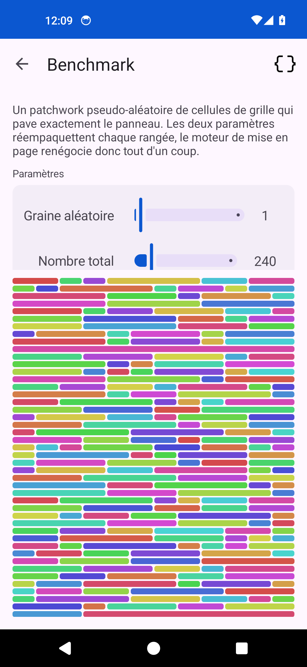 Benchmark Dense — Android (Material)