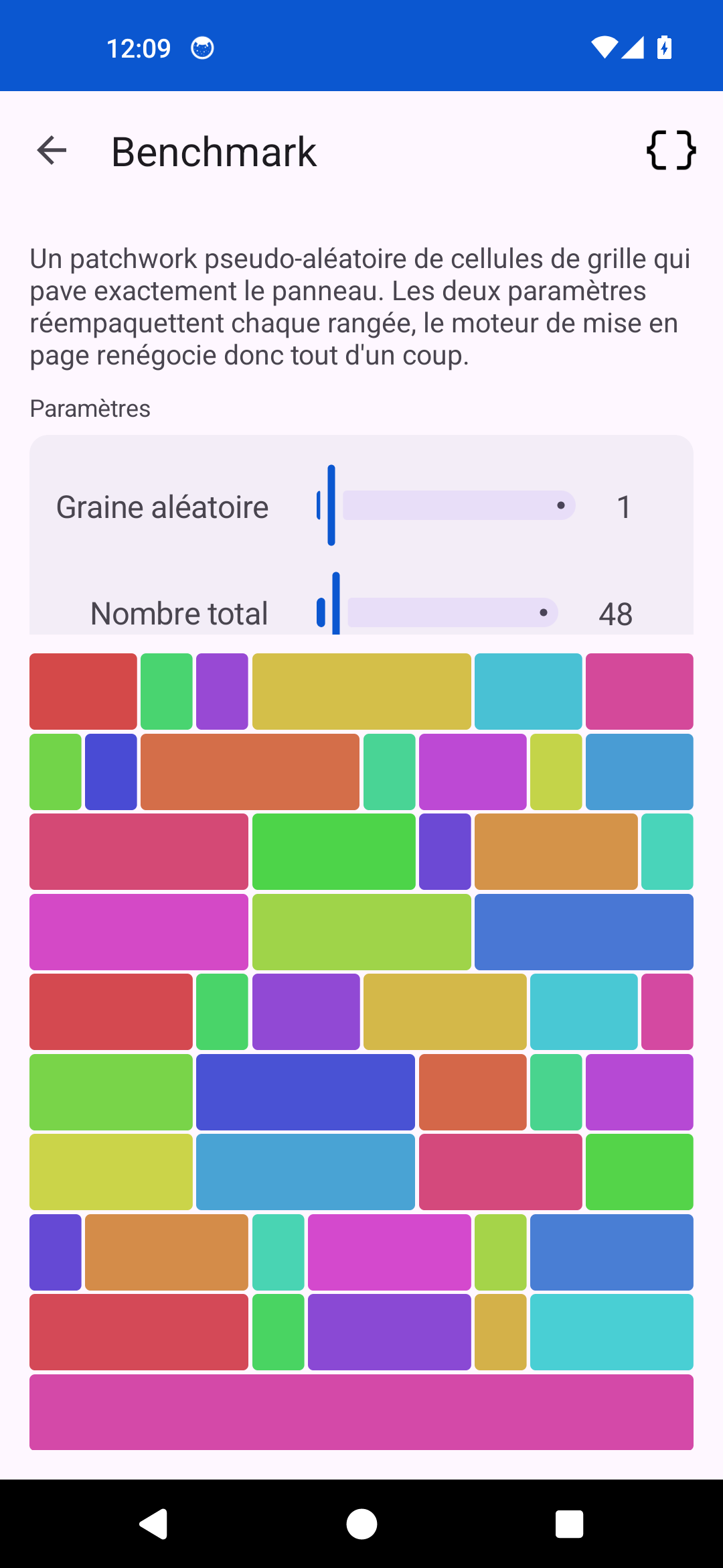 Benchmark — Android (Material)