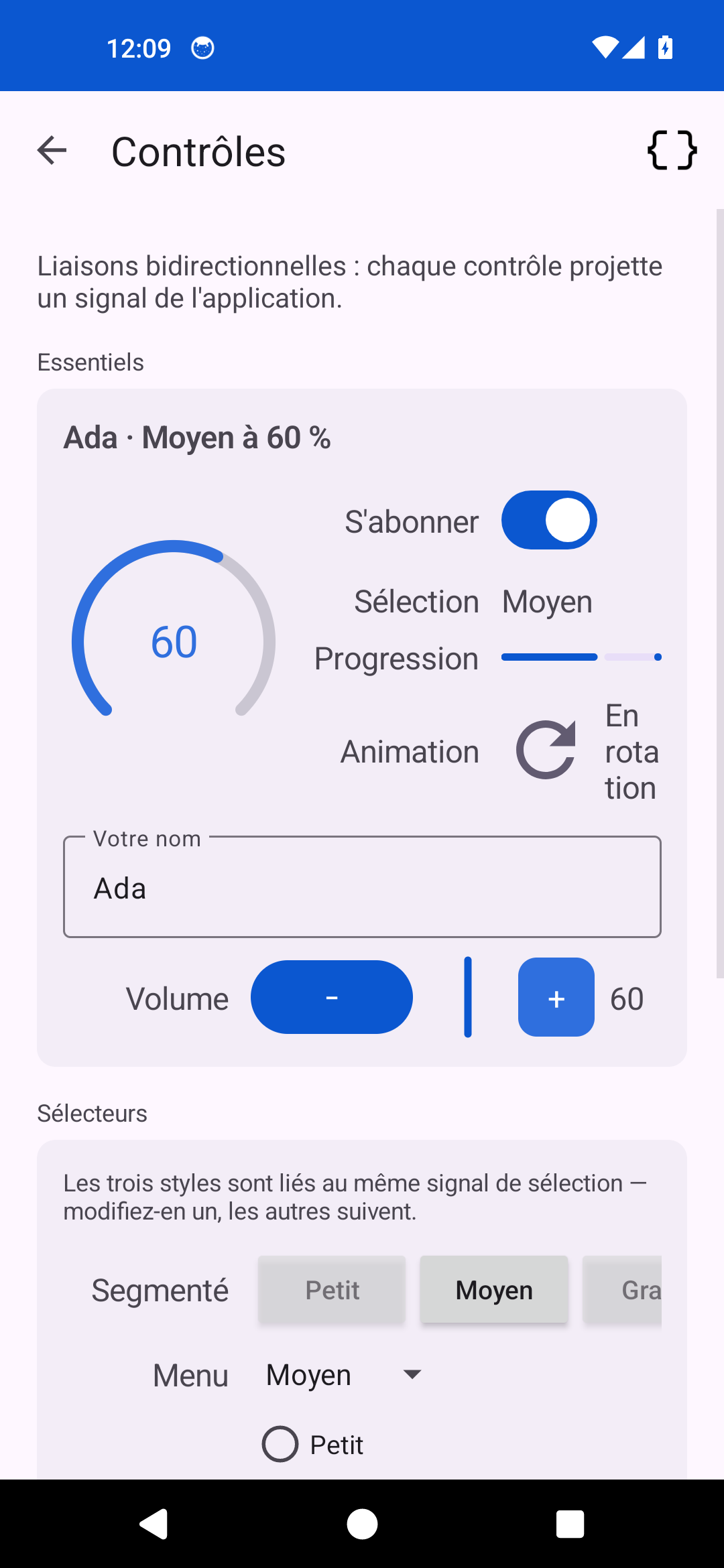 Controls — Android (Material)