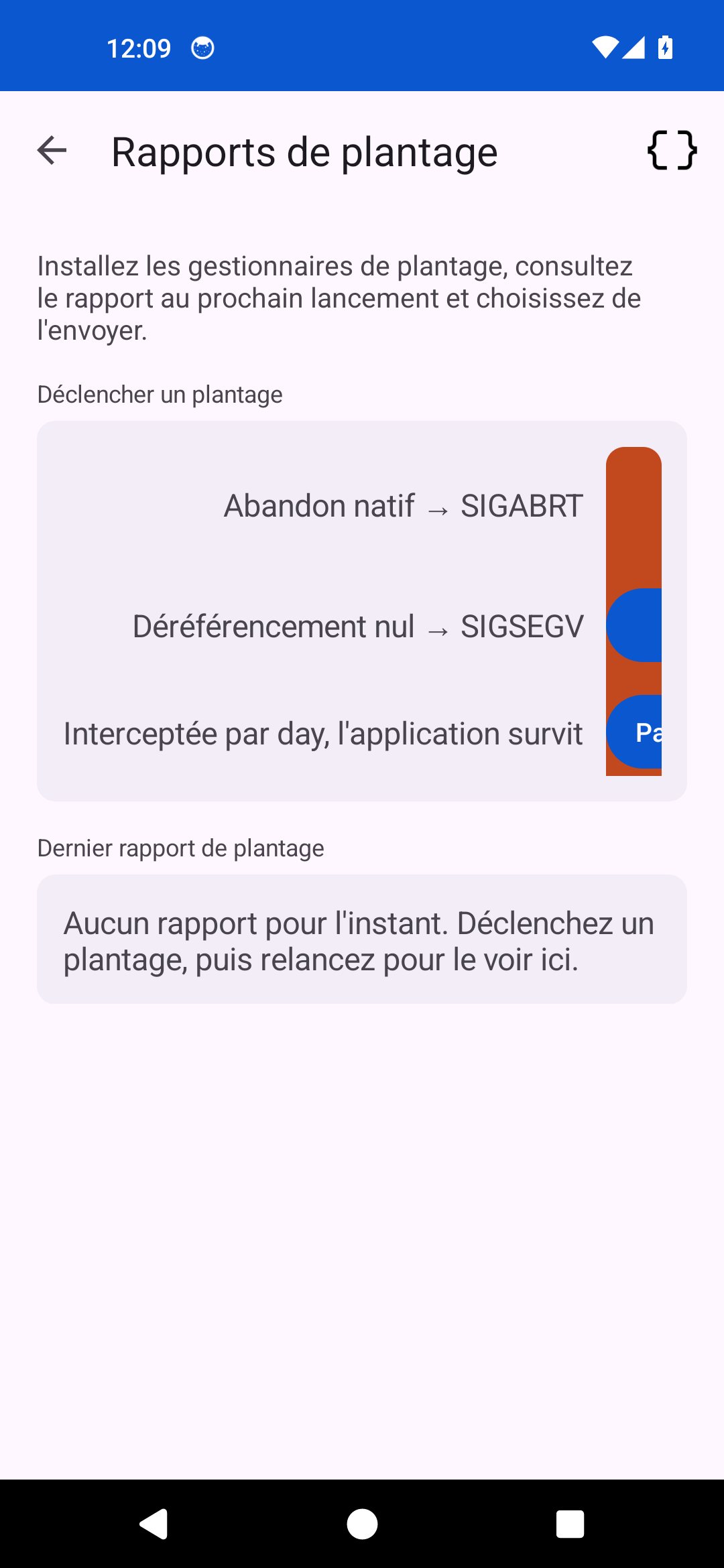 Crash — Android (Material)