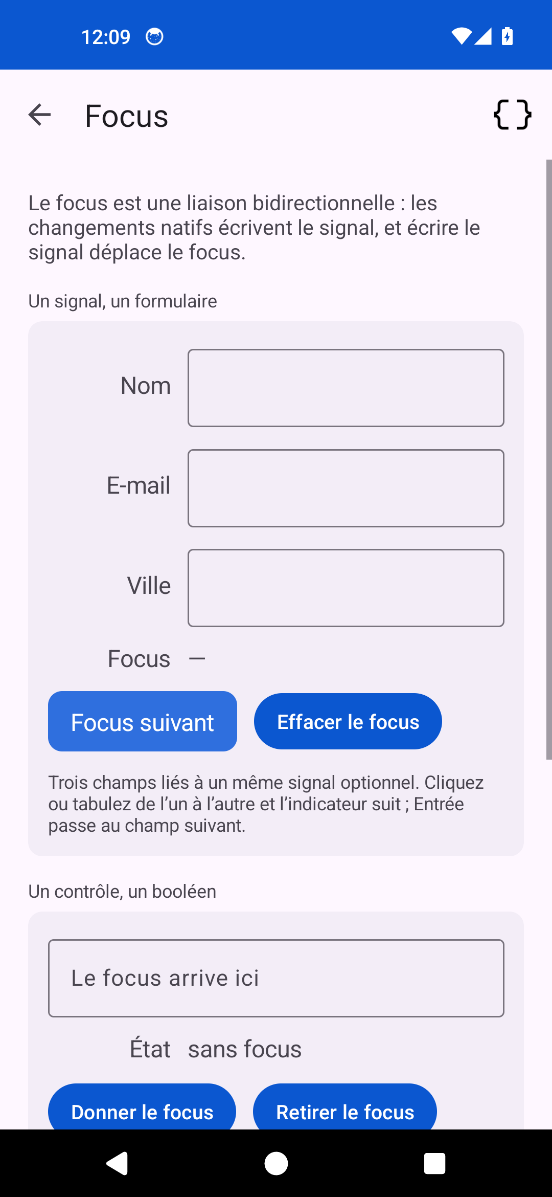 Focus — Android (Material)