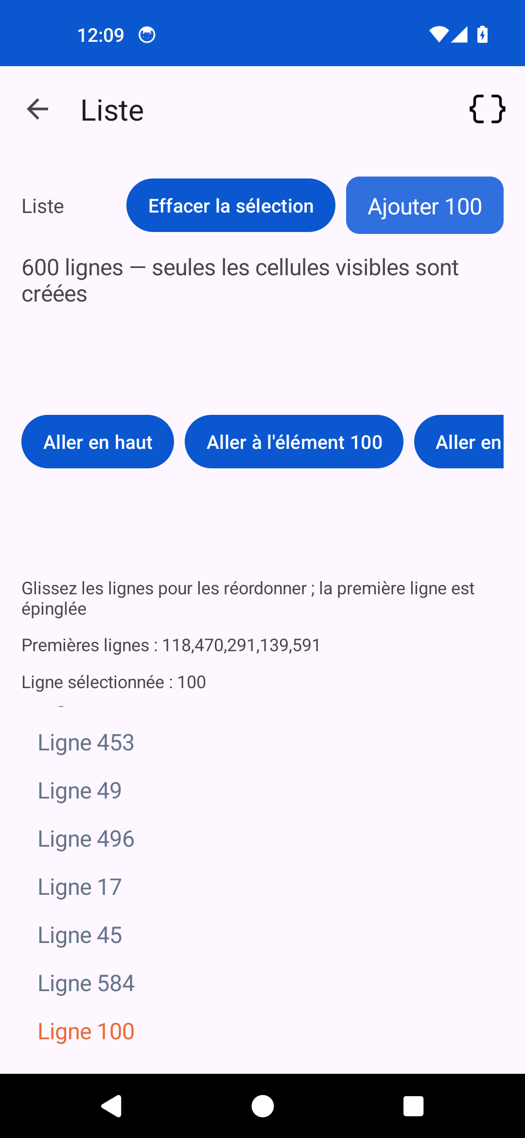 List Item 100 Shuffled — Android (Material)