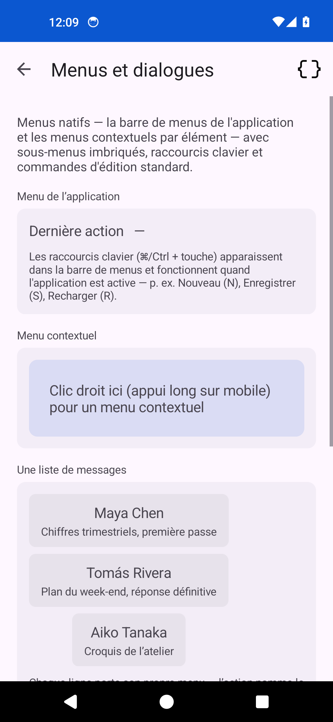 Menus — Android (Material)