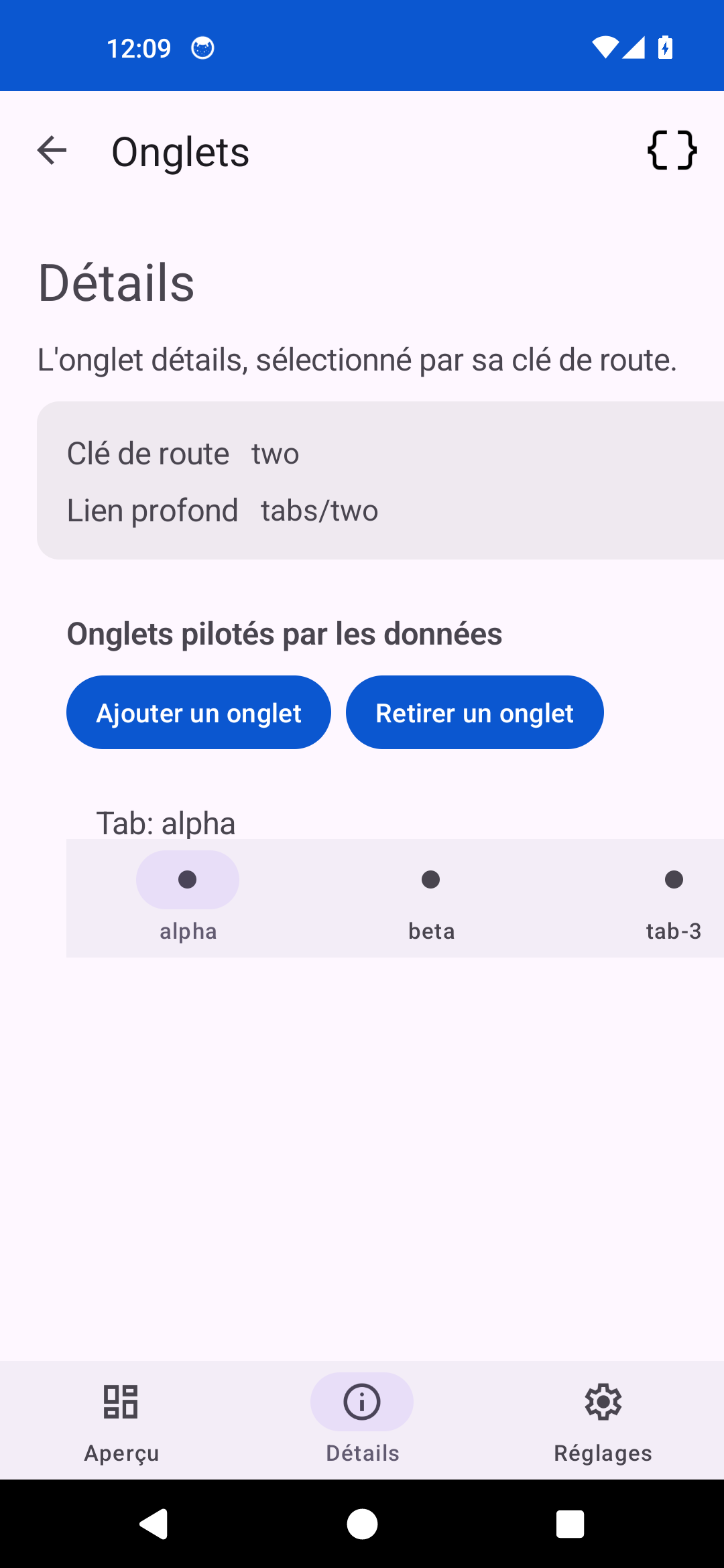 Tabs Two — Android (Material)