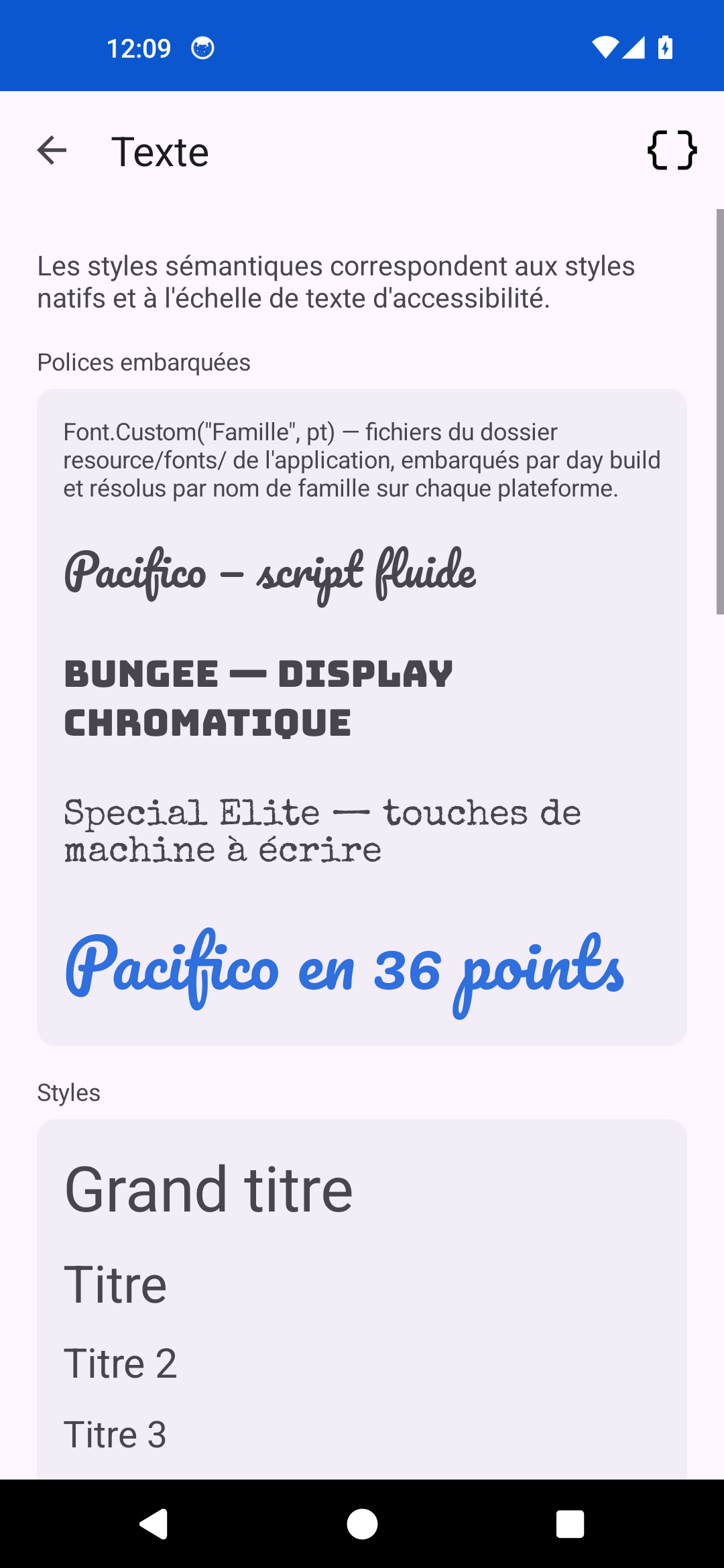 Text — Android (Material)