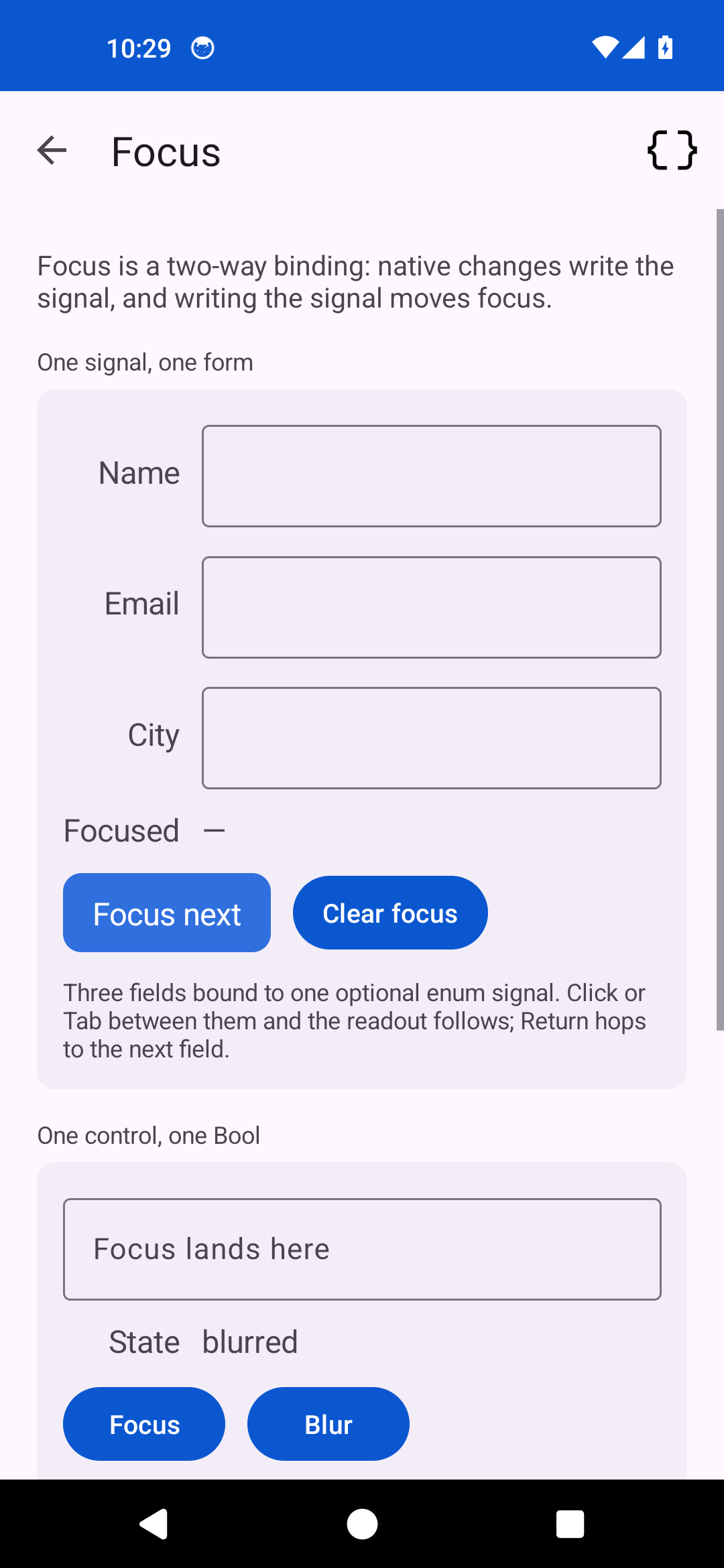 Focus — Android (Material)