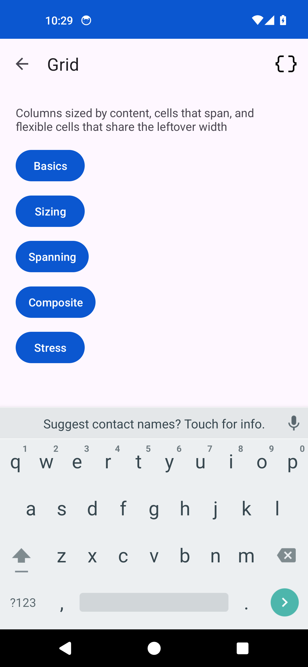 Grid — Android (Material)