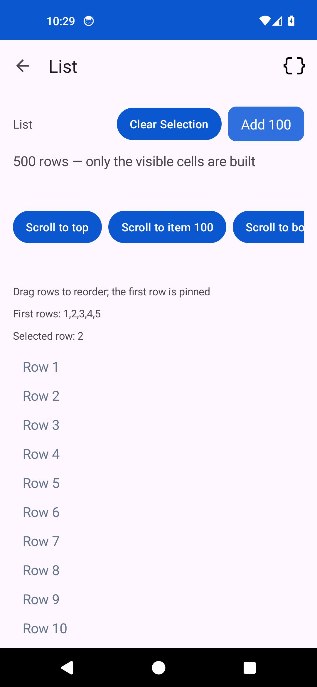 List — Android (Material)