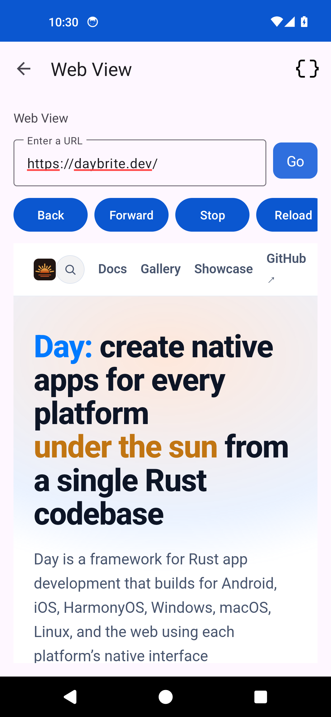 Webview — Android (Material)