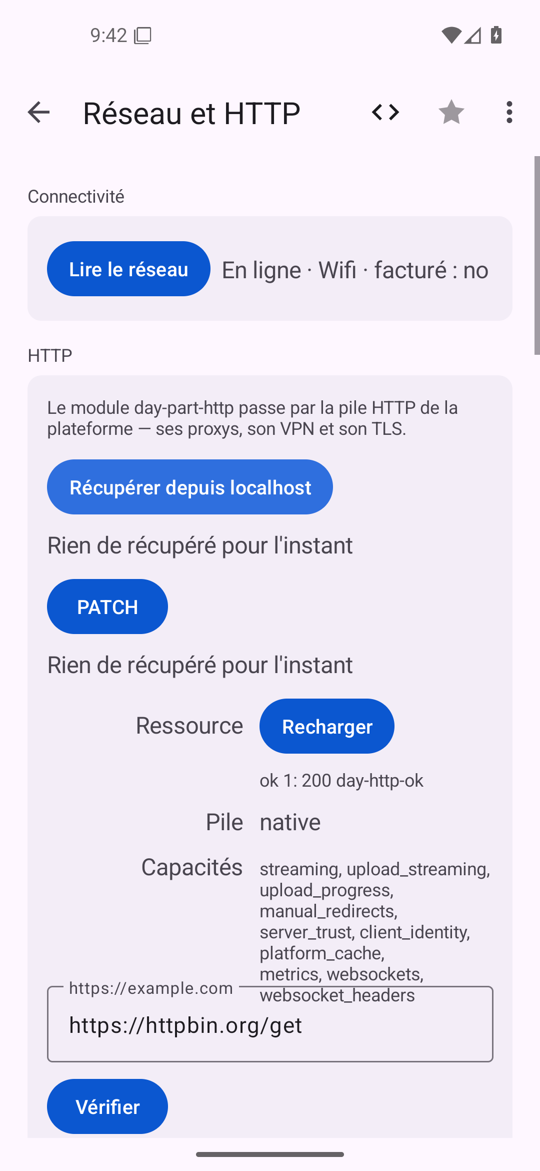 Réseau et HTTP — Android (Material) · Phone