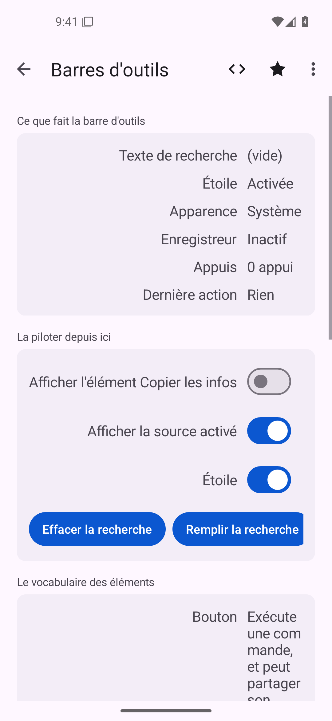 Barres d'outils — Android (Material) · Phone