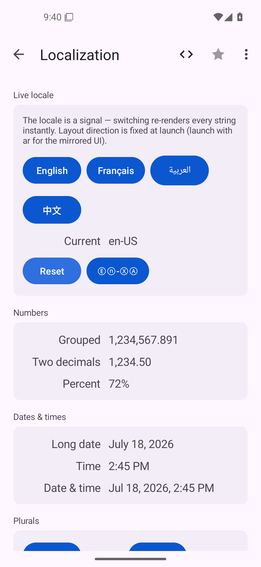 Localization — Android (Material) · Phone