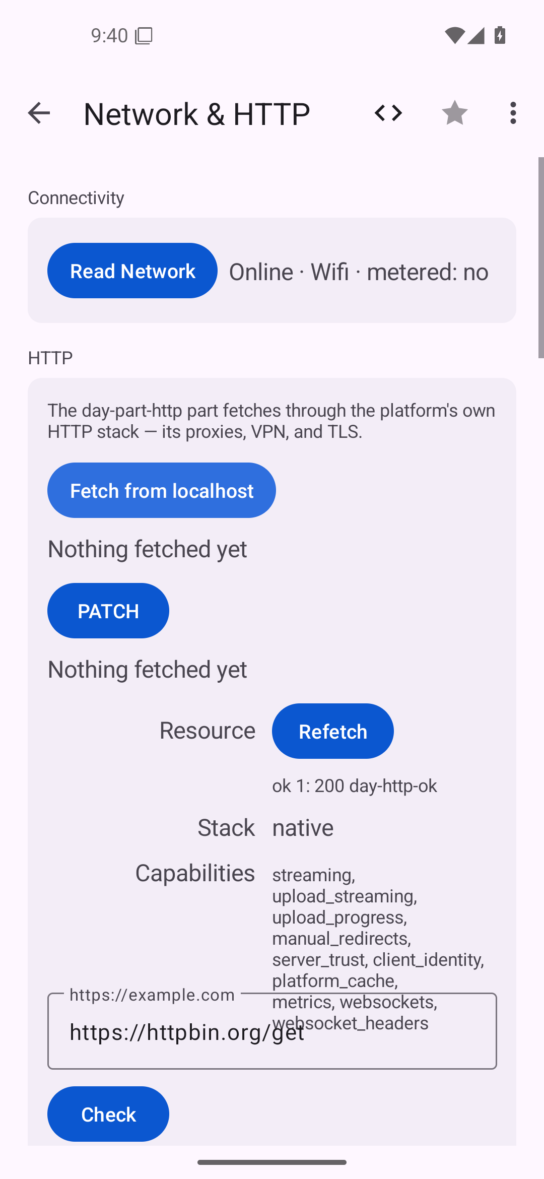 Network & HTTP — Android (Material) · Phone