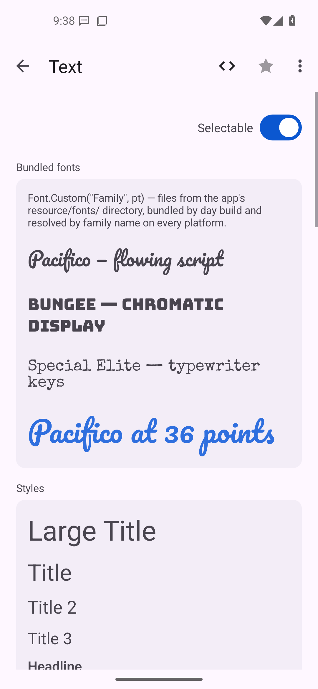Text — Android (Material) · Phone