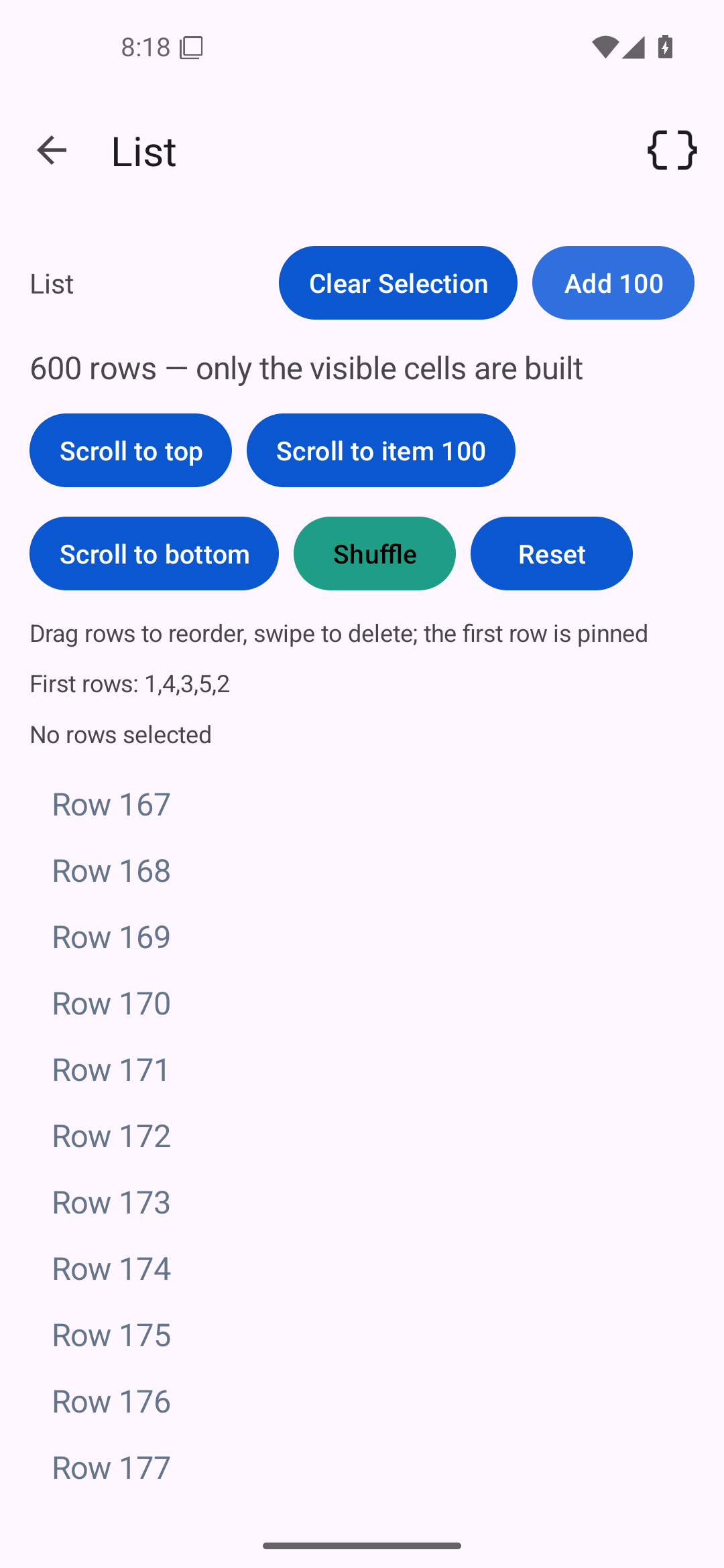 List · scrolled to the end, Android Android
