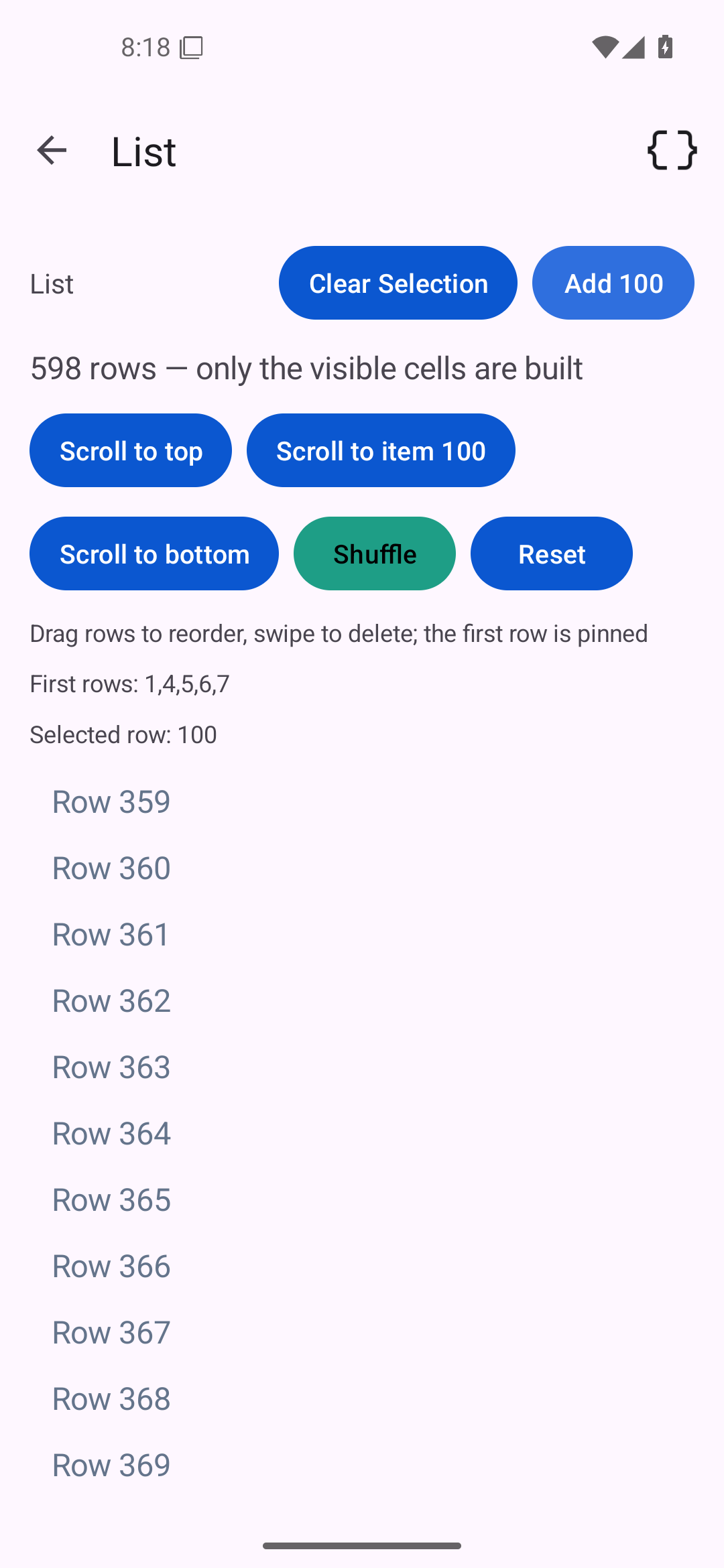 List · after a delete, Android Android