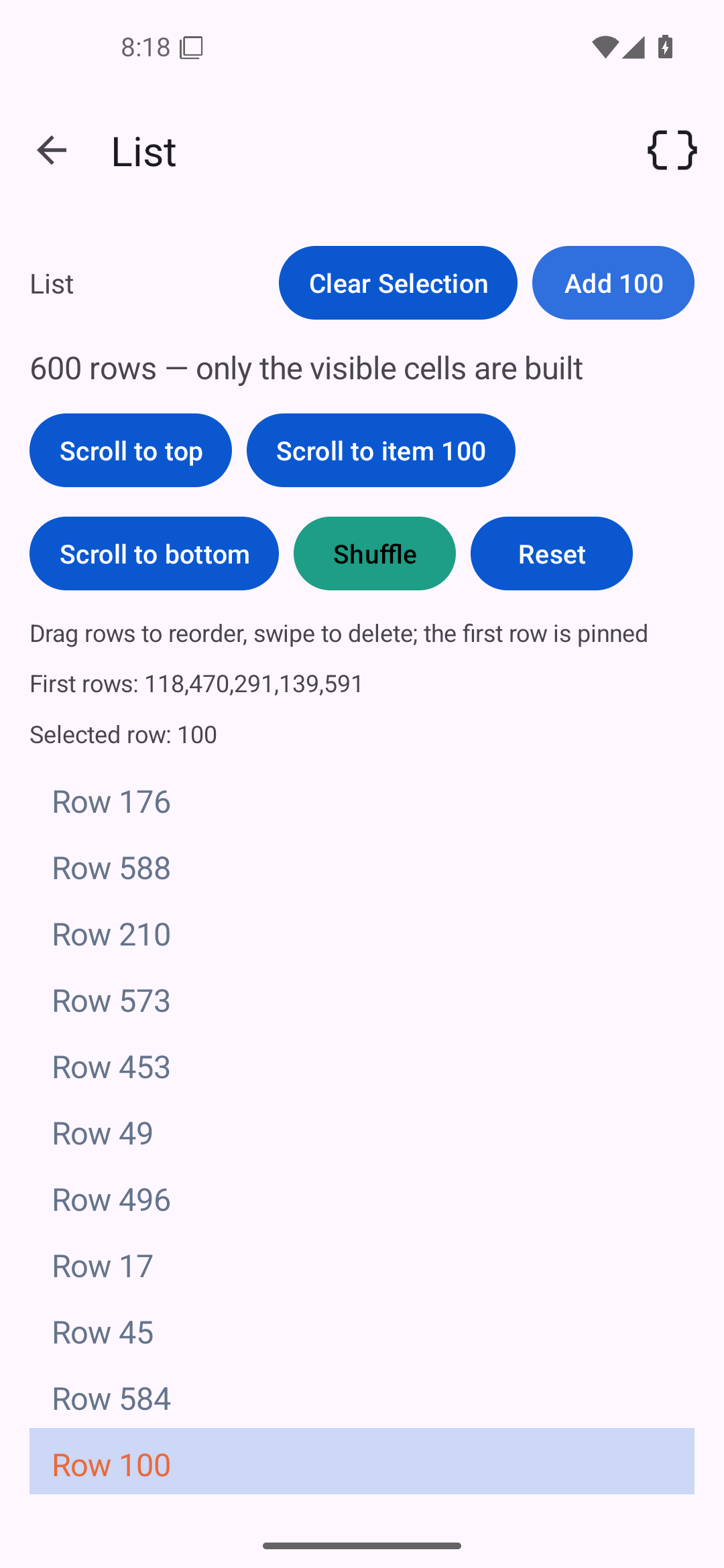 List · shuffled, Android Android