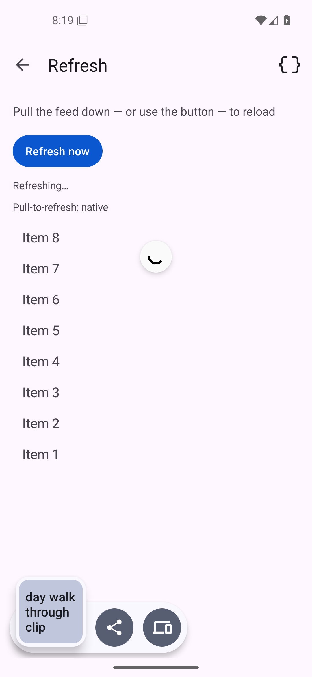 Refresh, Android Android