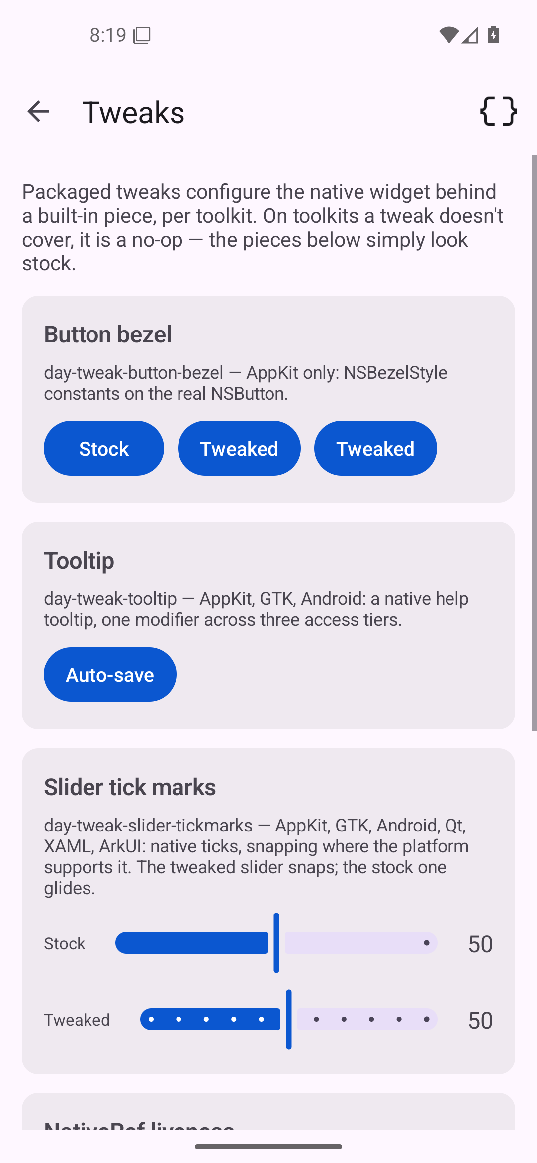 Tweaks, Android Android