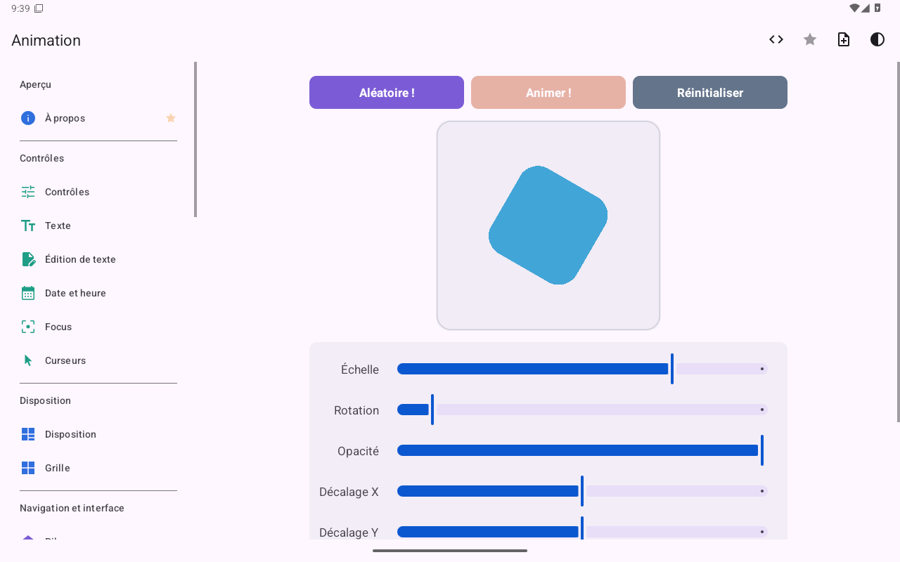 Animation — Android (Material) · Tablet