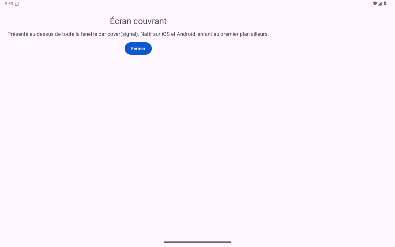 Pile · couverture plein écran — Android (Material) · Tablet
