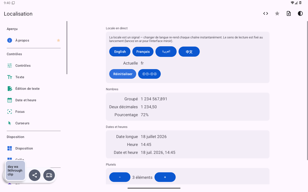 Localisation — Android (Material) · Tablet