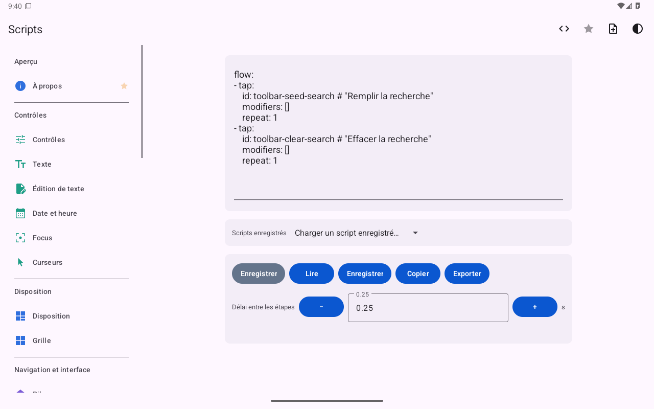 Scripts — Android (Material) · Tablet