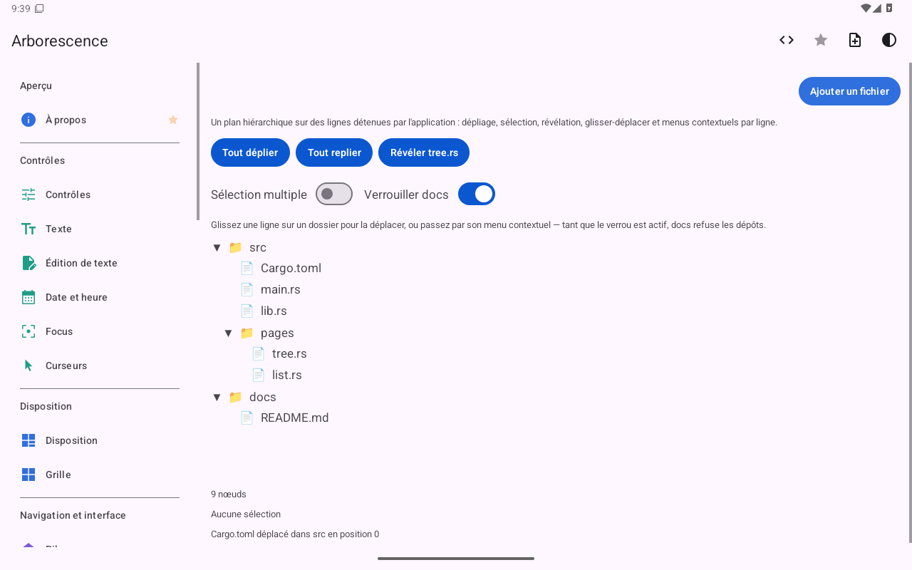 Arborescence — Android (Material) · Tablet