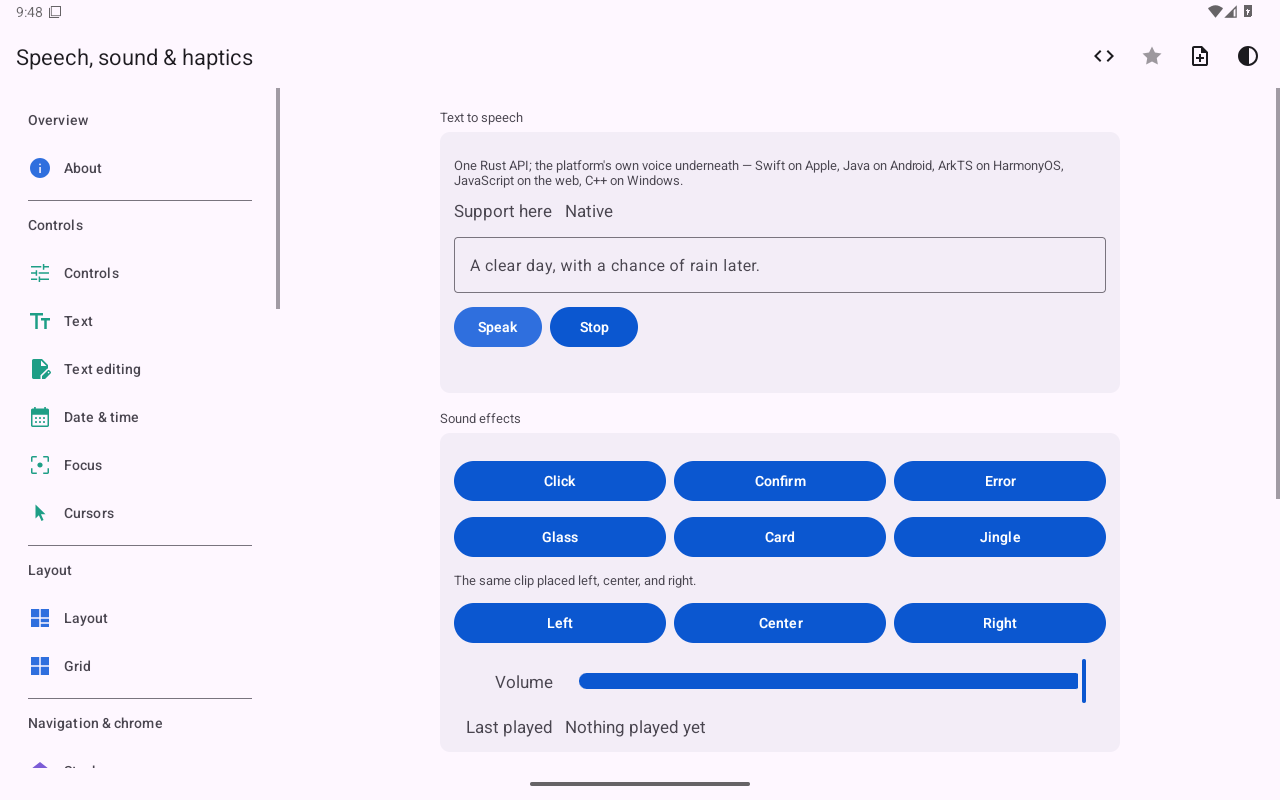 Speech — Android (Material) · Tablet