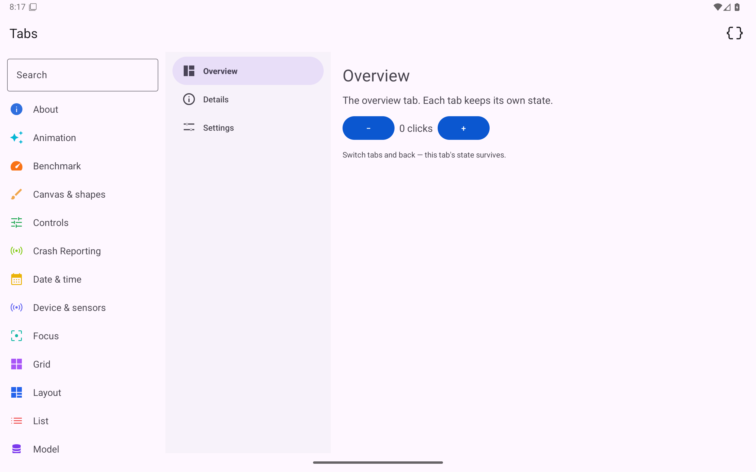 Tabs, Android Tablet