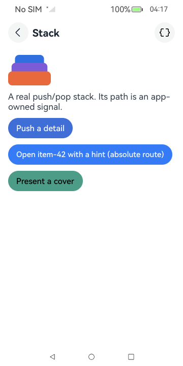 Stack · root, HarmonyOS ArkUI