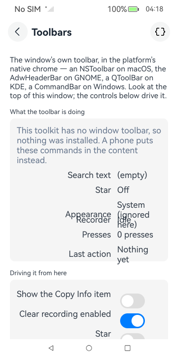 Toolbars, HarmonyOS ArkUI