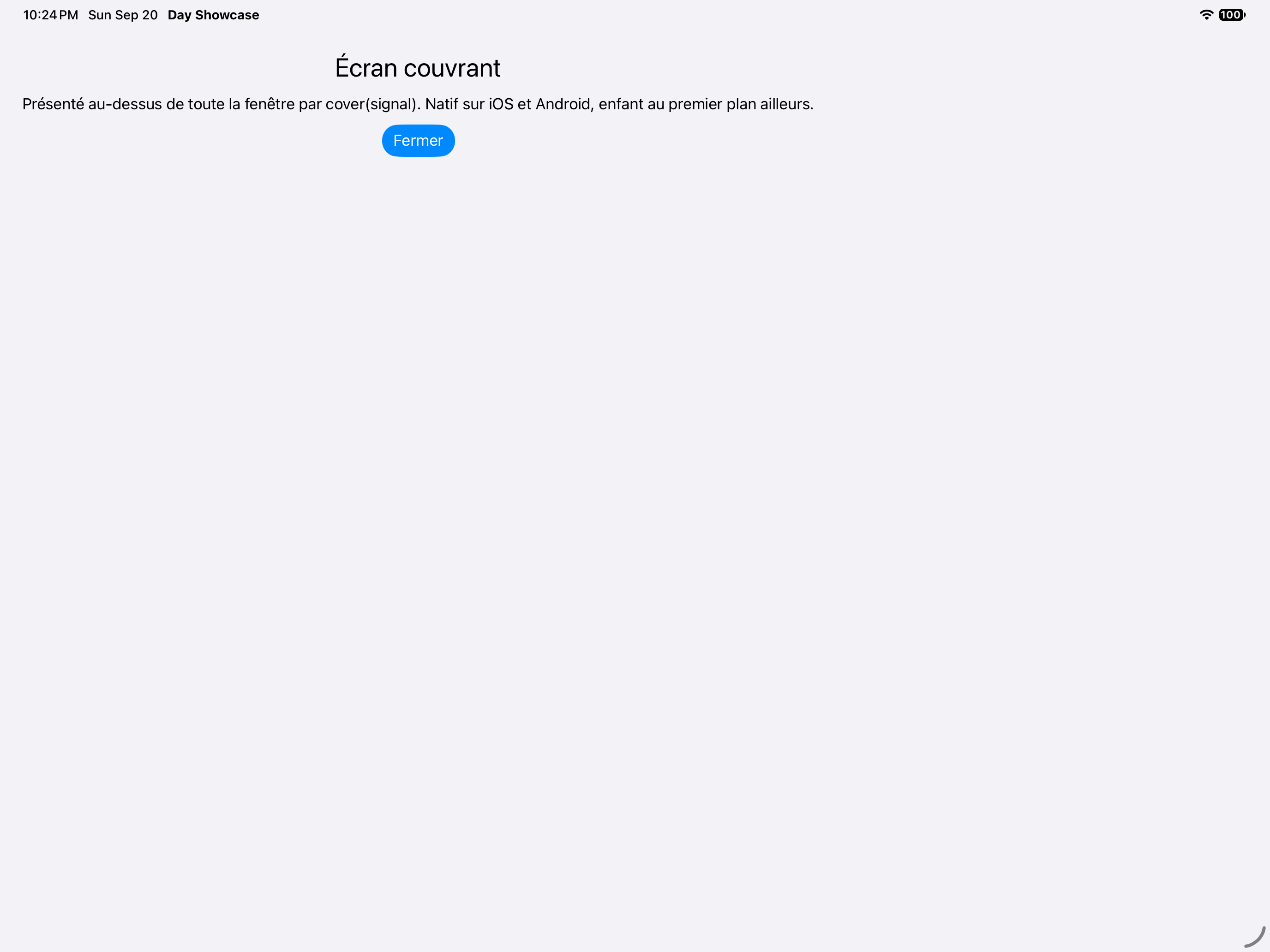 Pile · couverture plein écran — iOS (UIKit) · iPad