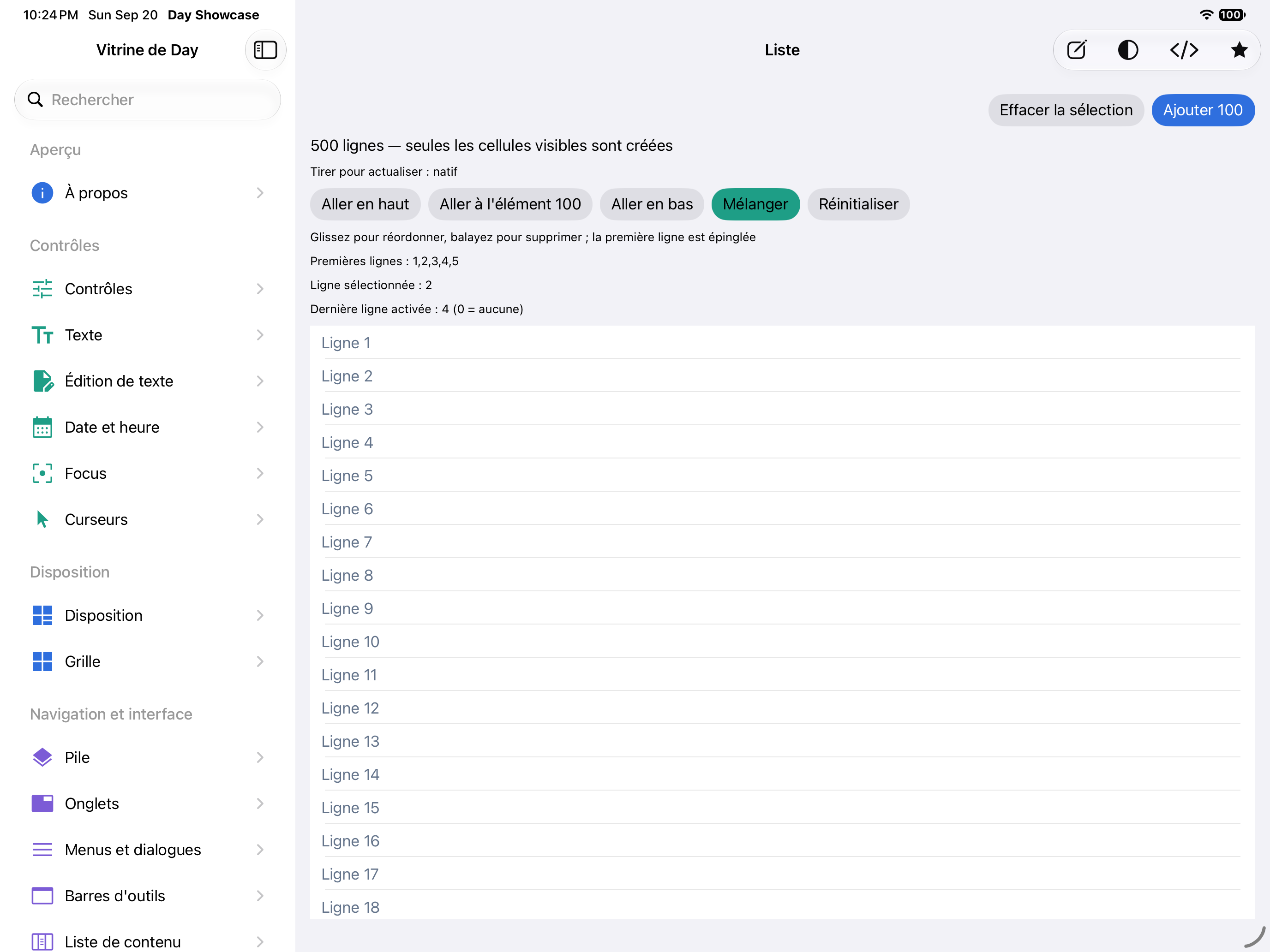 Liste — iOS (UIKit) · iPad