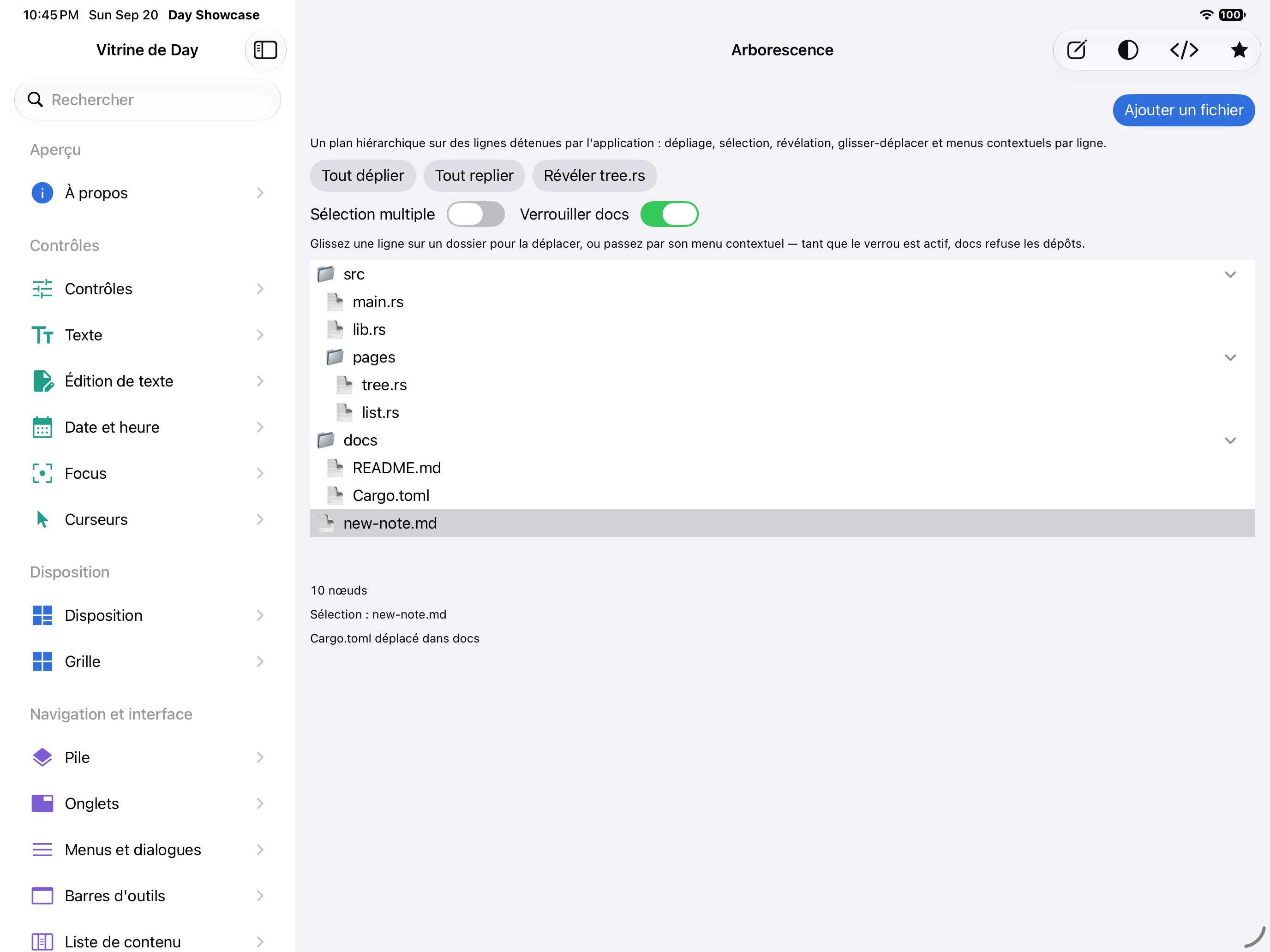 Arbre · après les déplacements — iOS (UIKit) · iPad