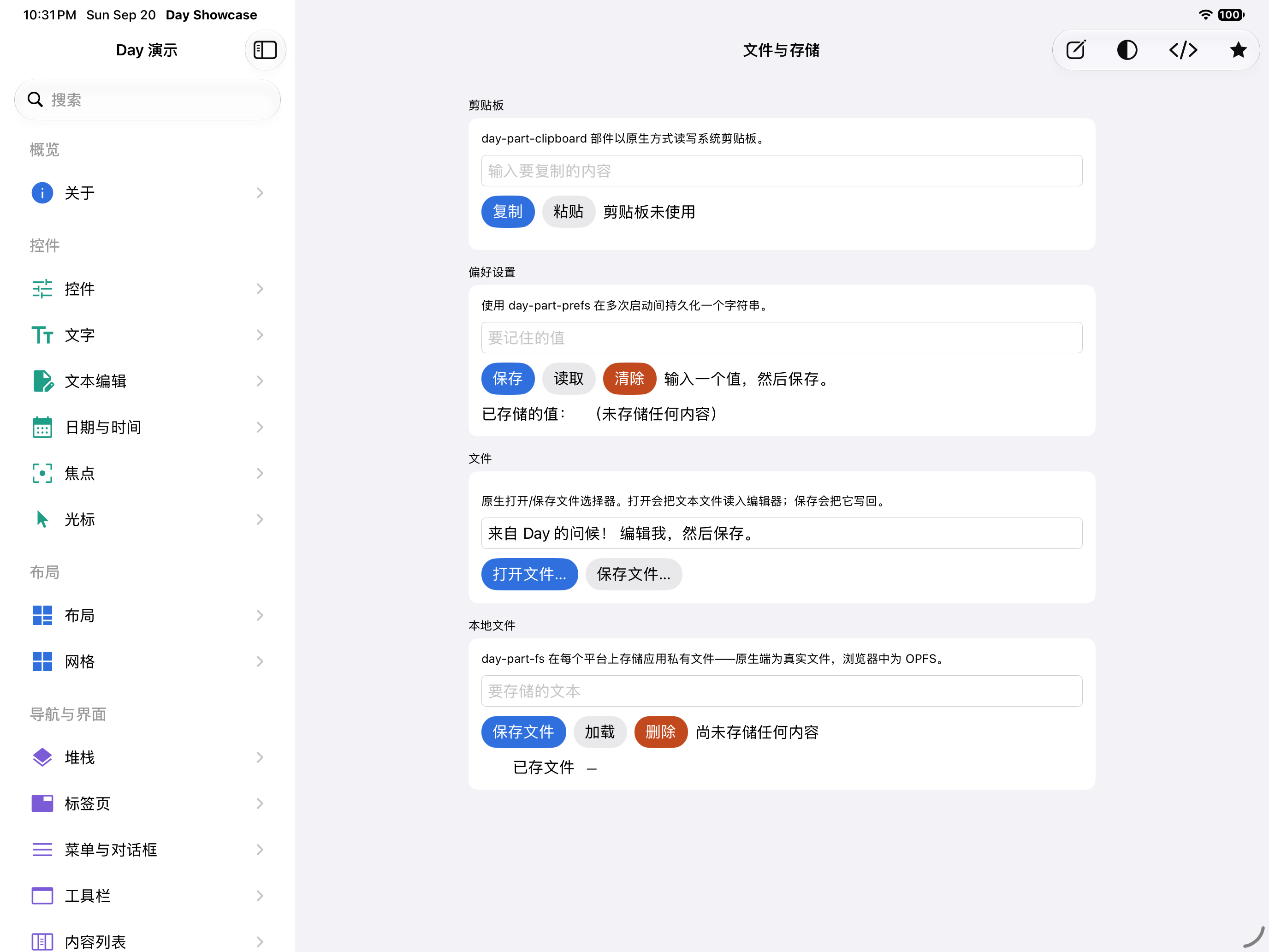 文件与存储 — iOS (UIKit) · iPad