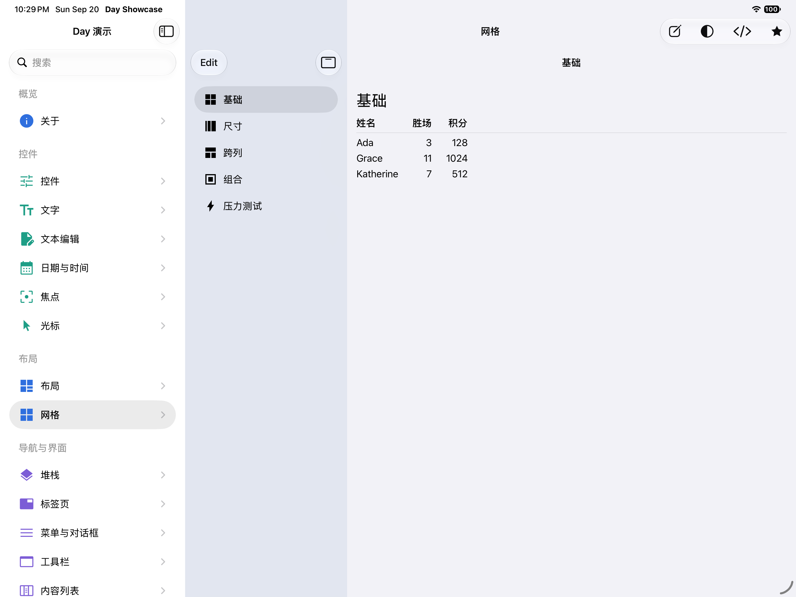 网格 — iOS (UIKit) · iPad