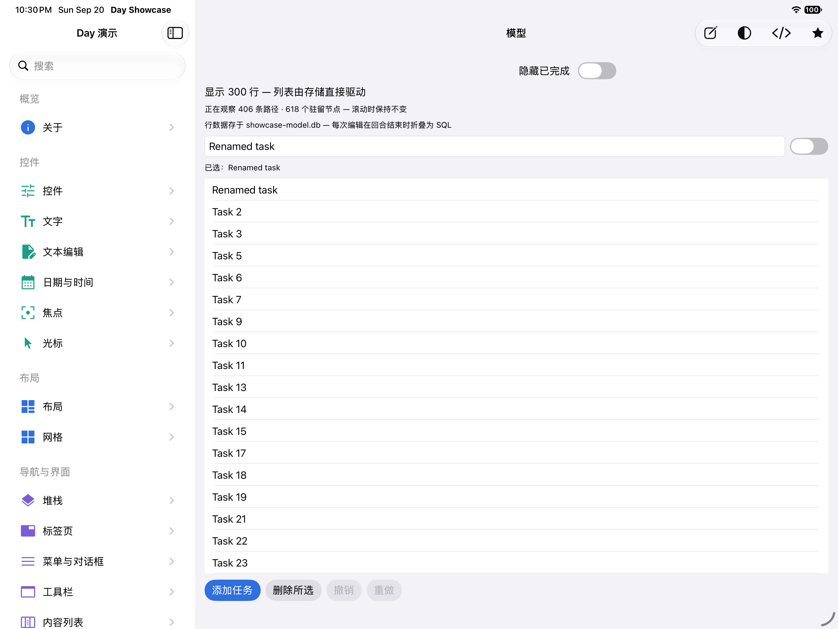 模型 — iOS (UIKit) · iPad