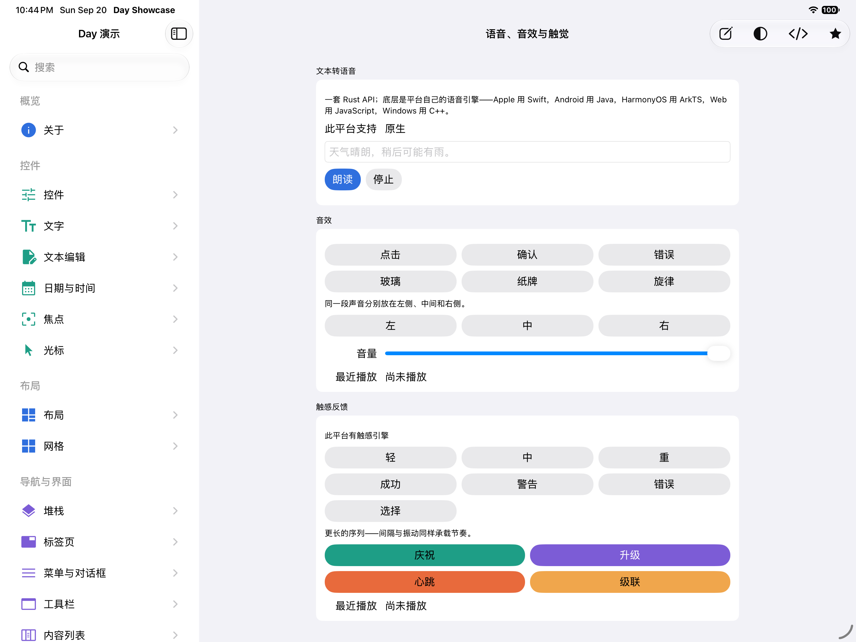 语音 — iOS (UIKit) · iPad