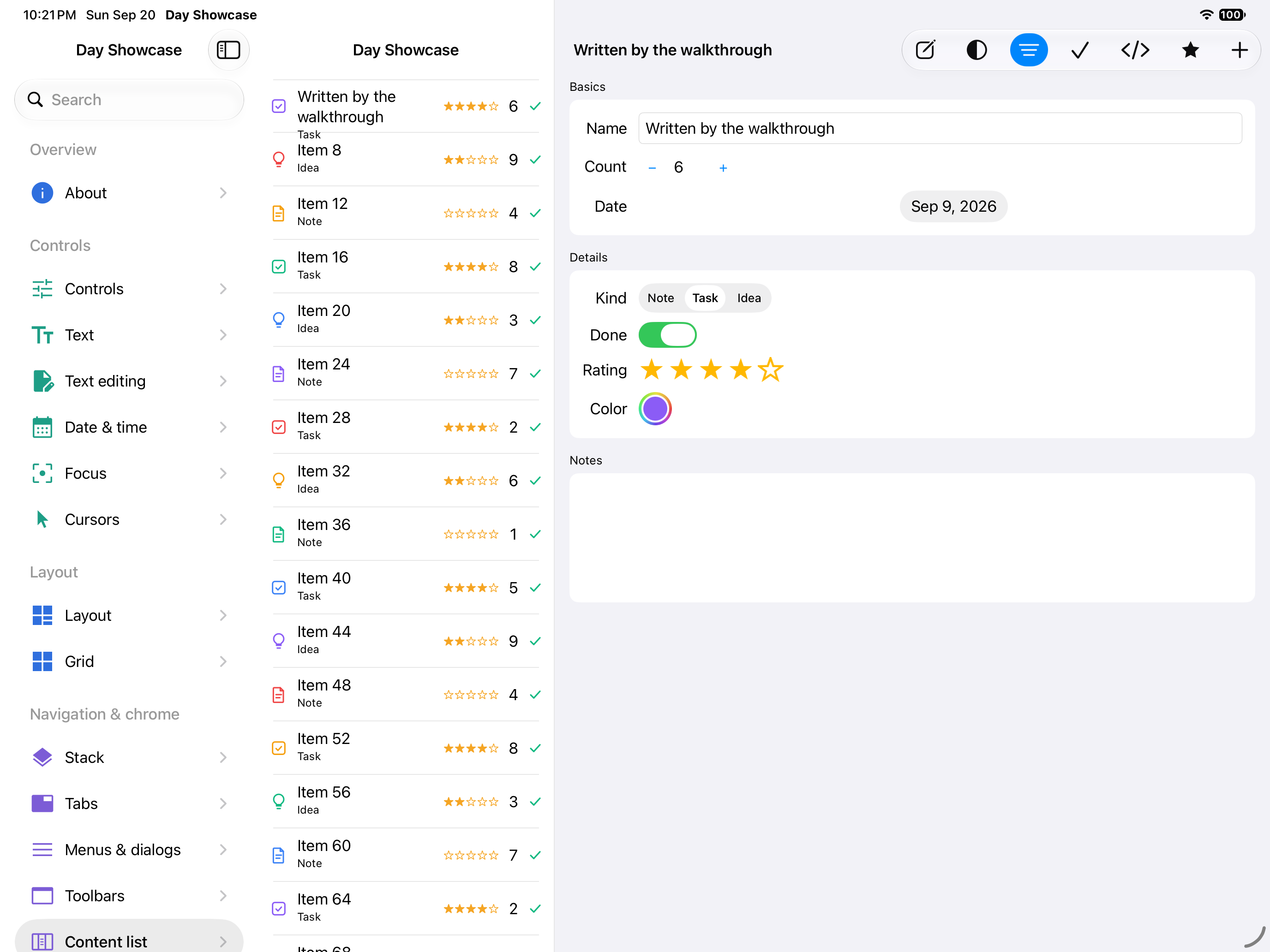 Content list — iOS (UIKit) · iPad