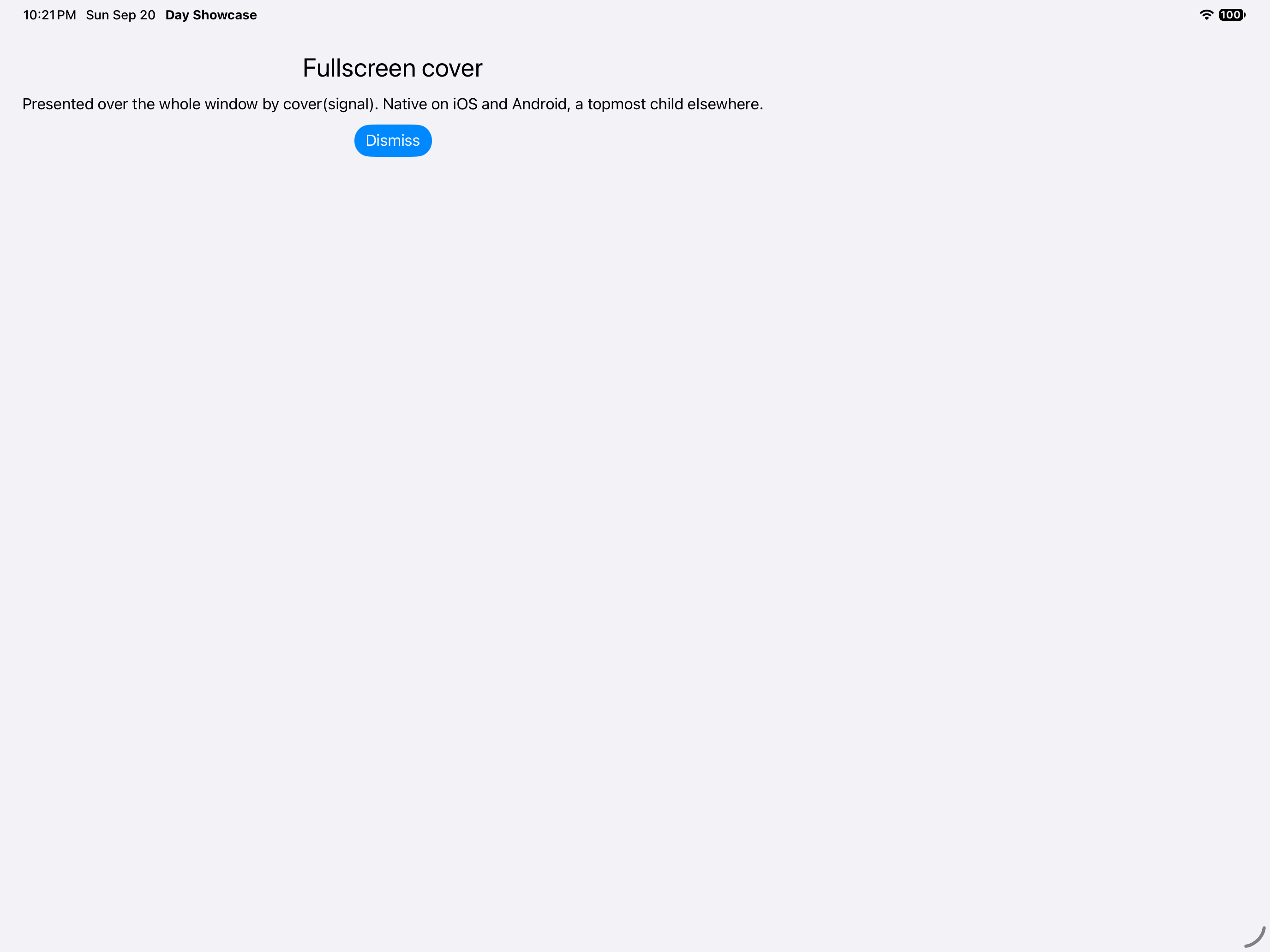 Stack · fullscreen cover — iOS (UIKit) · iPad