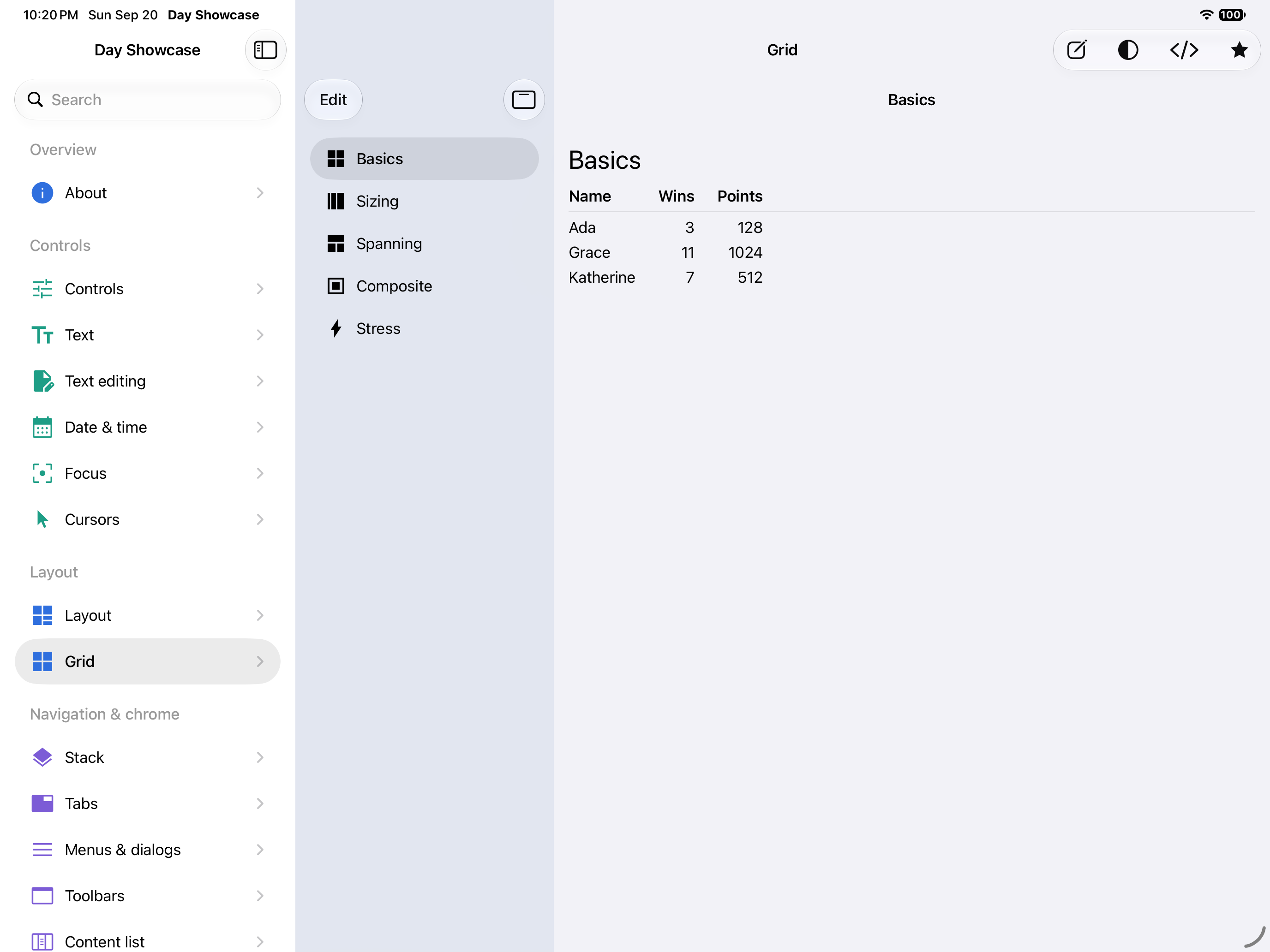 Grid — iOS (UIKit) · iPad
