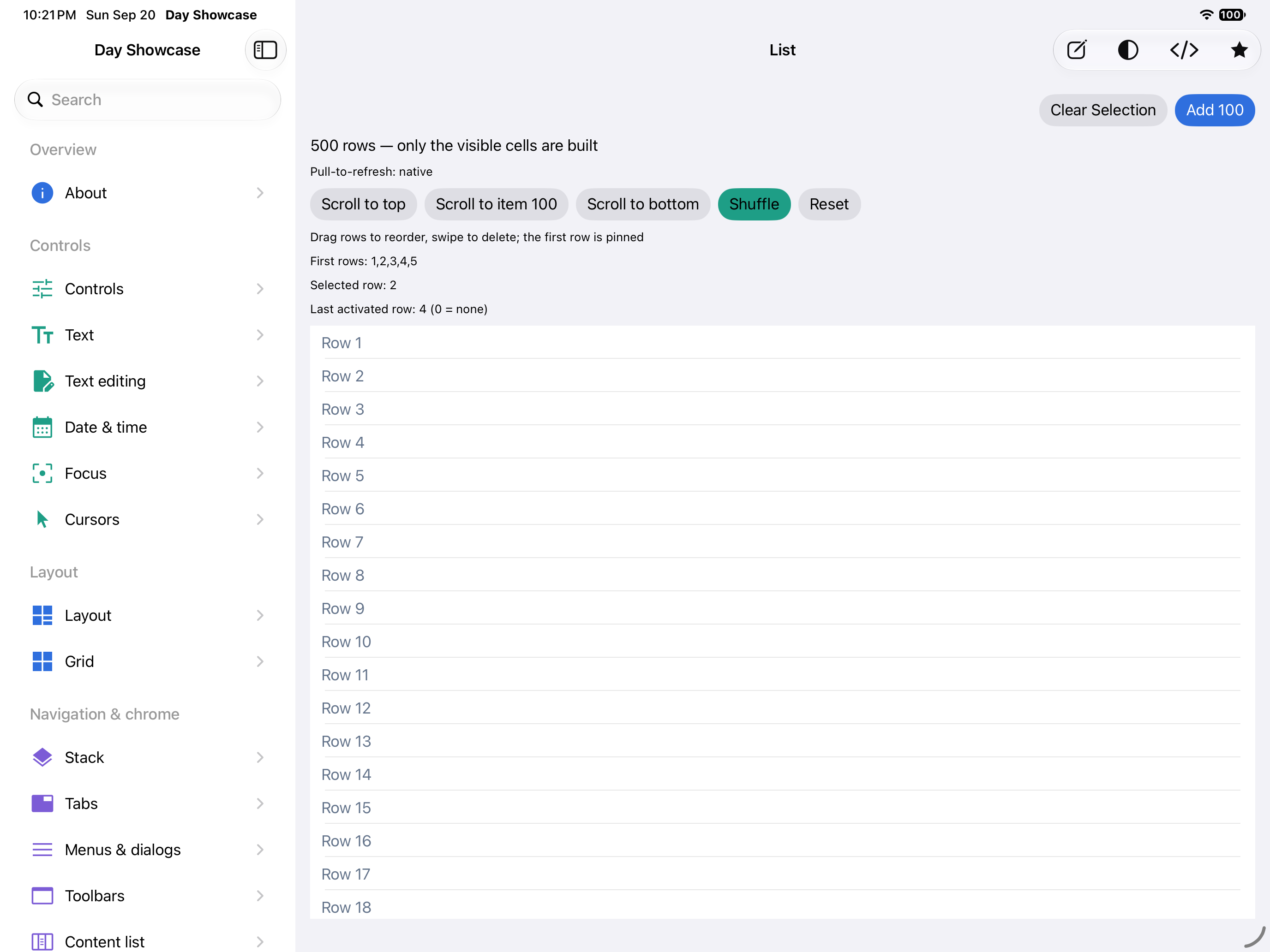 List — iOS (UIKit) · iPad