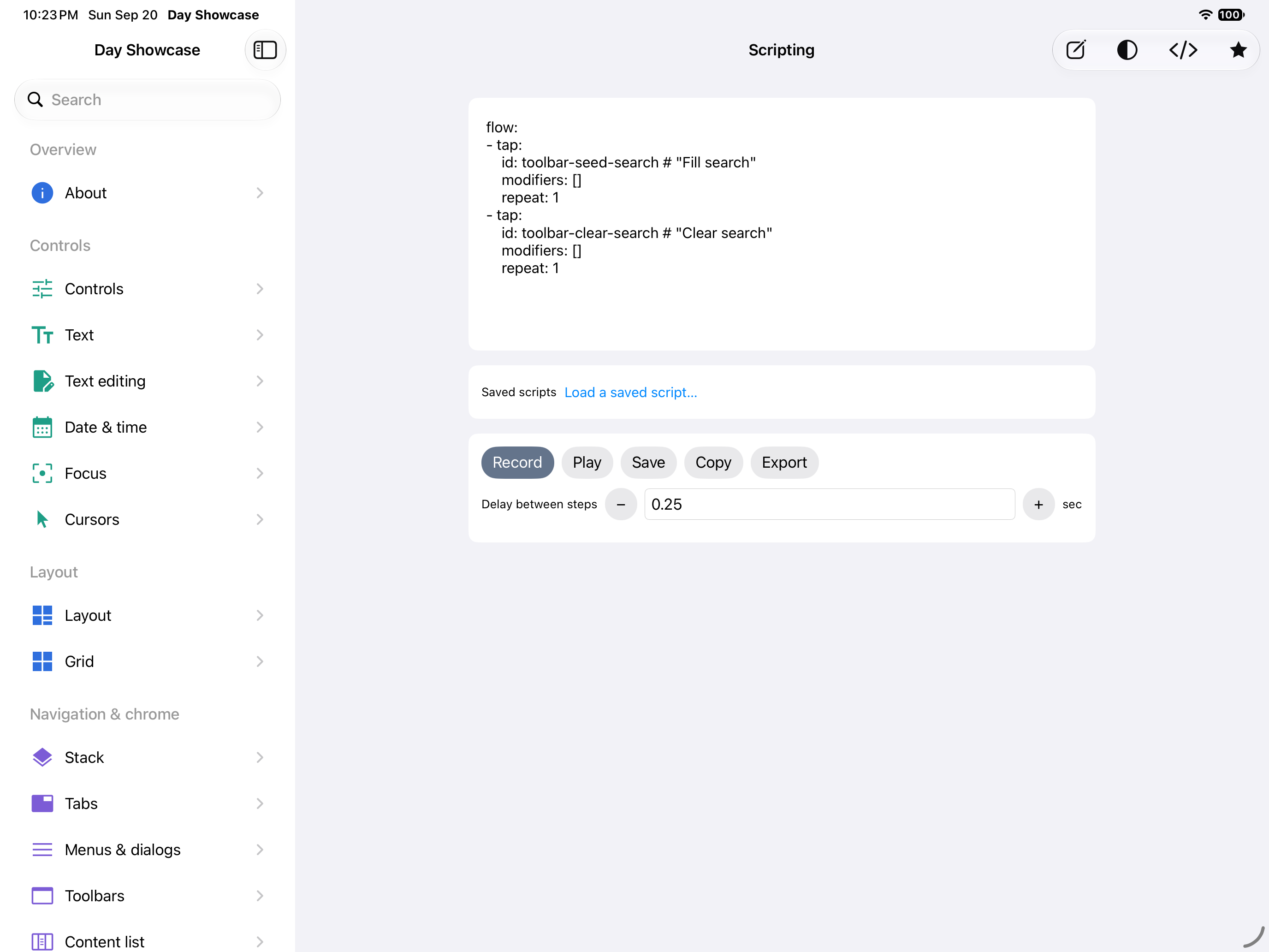 Scripting — iOS (UIKit) · iPad