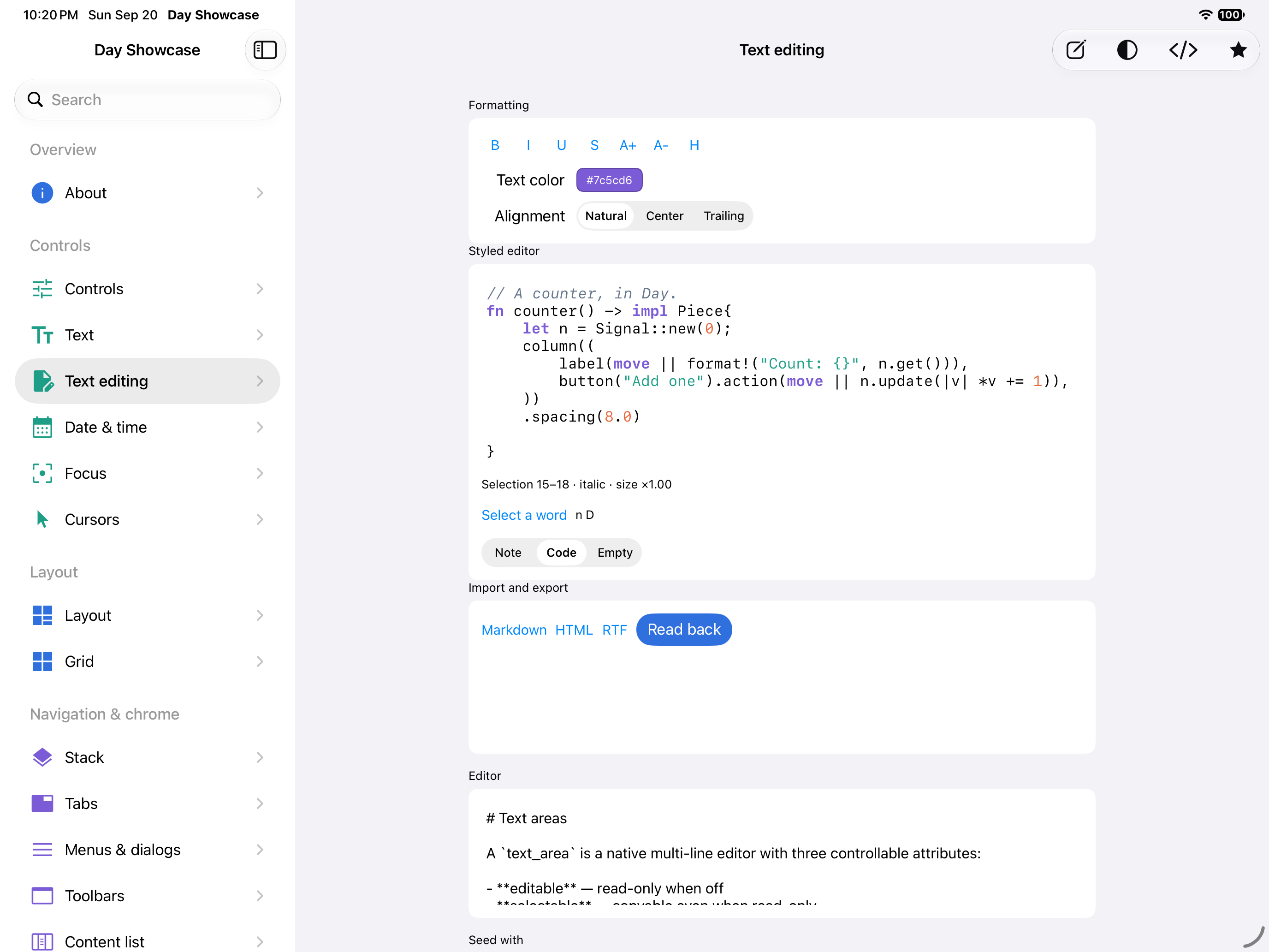 Live syntax highlighting — iOS (UIKit) · iPad