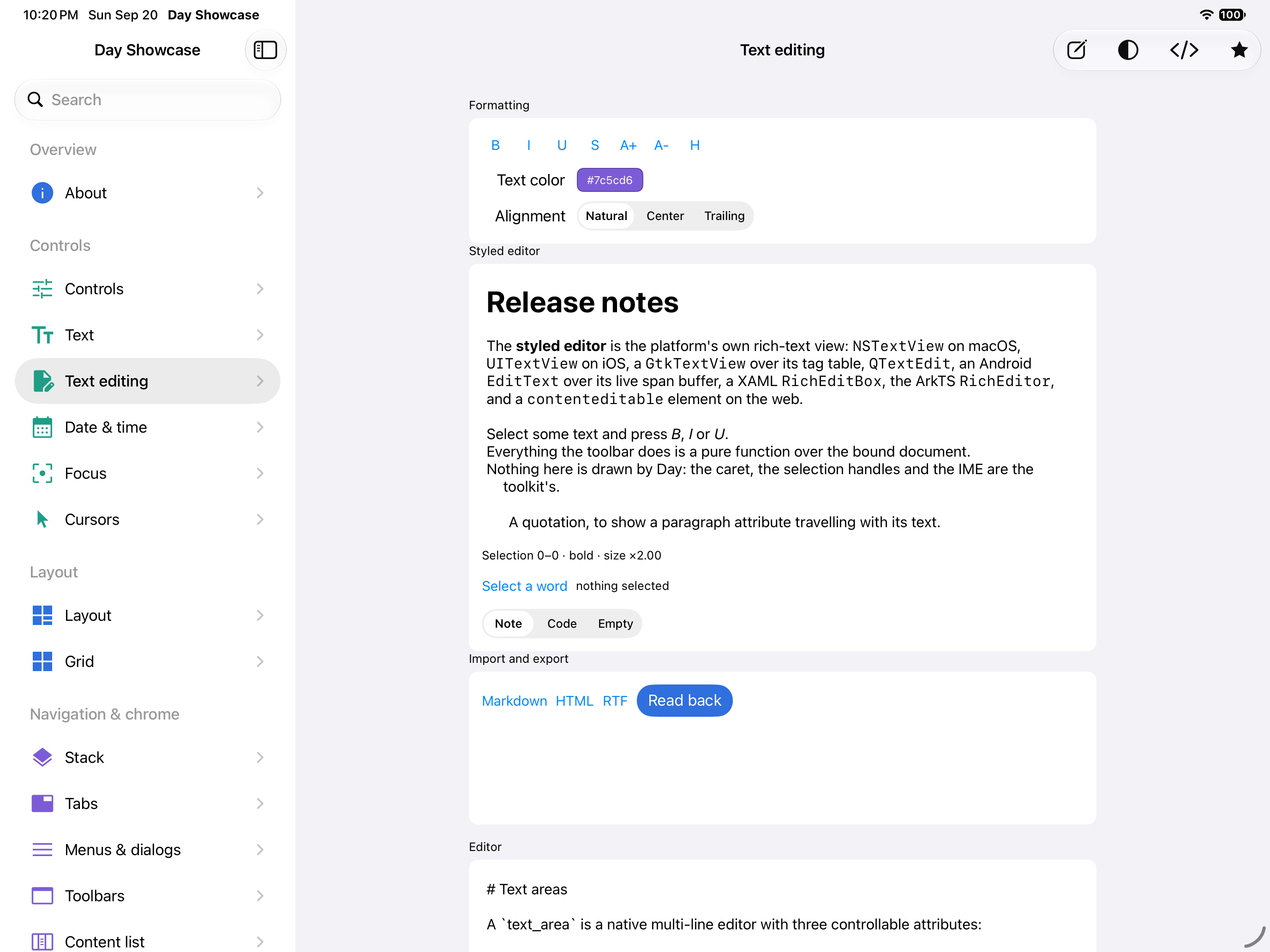 Text editing — iOS (UIKit) · iPad
