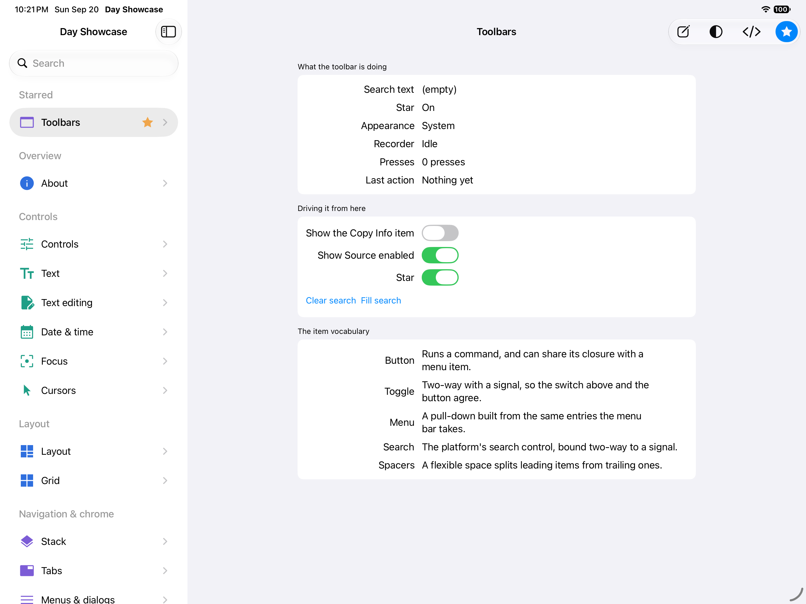 Toolbars — iOS (UIKit) · iPad