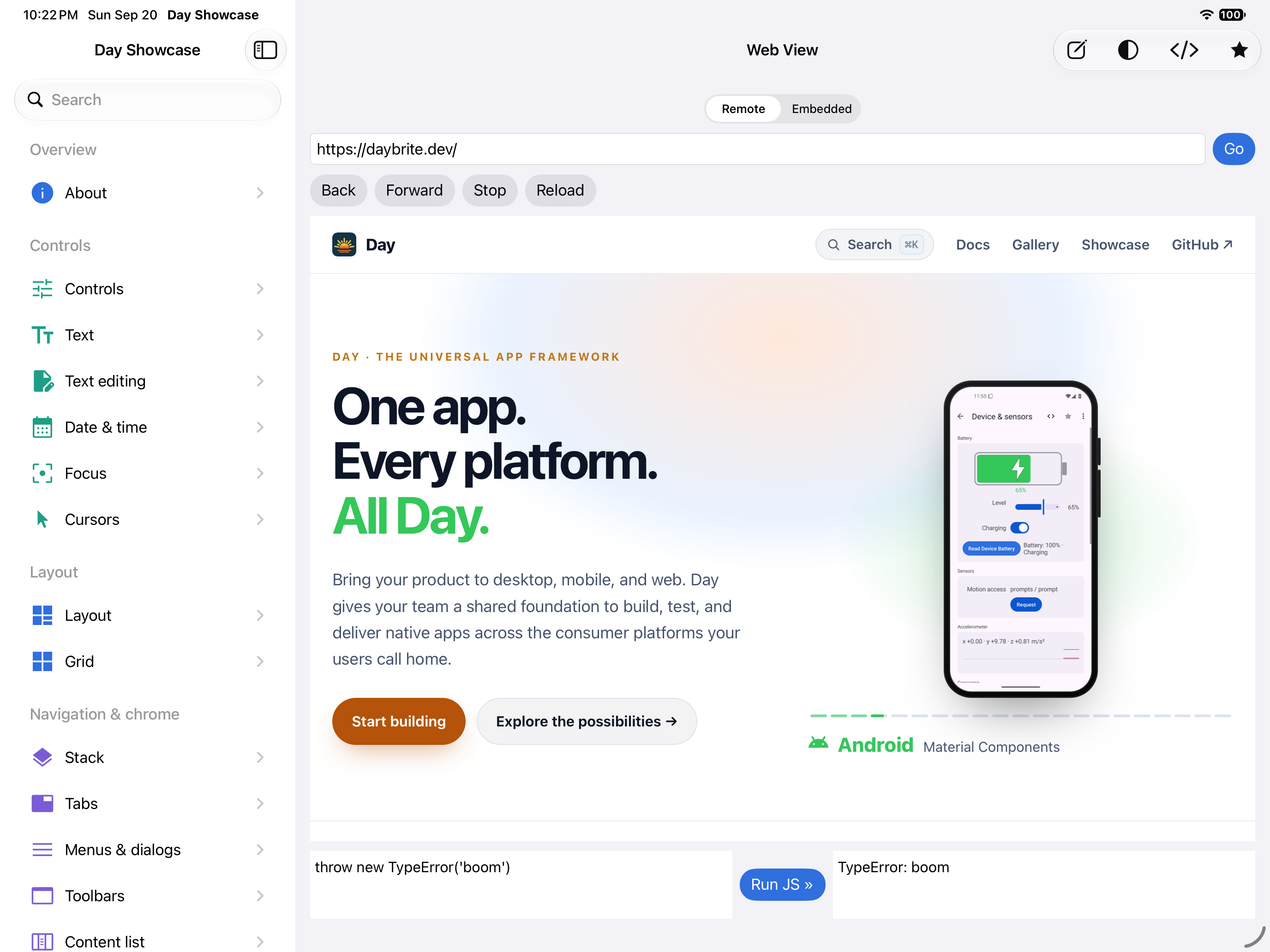 Web view — iOS (UIKit) · iPad