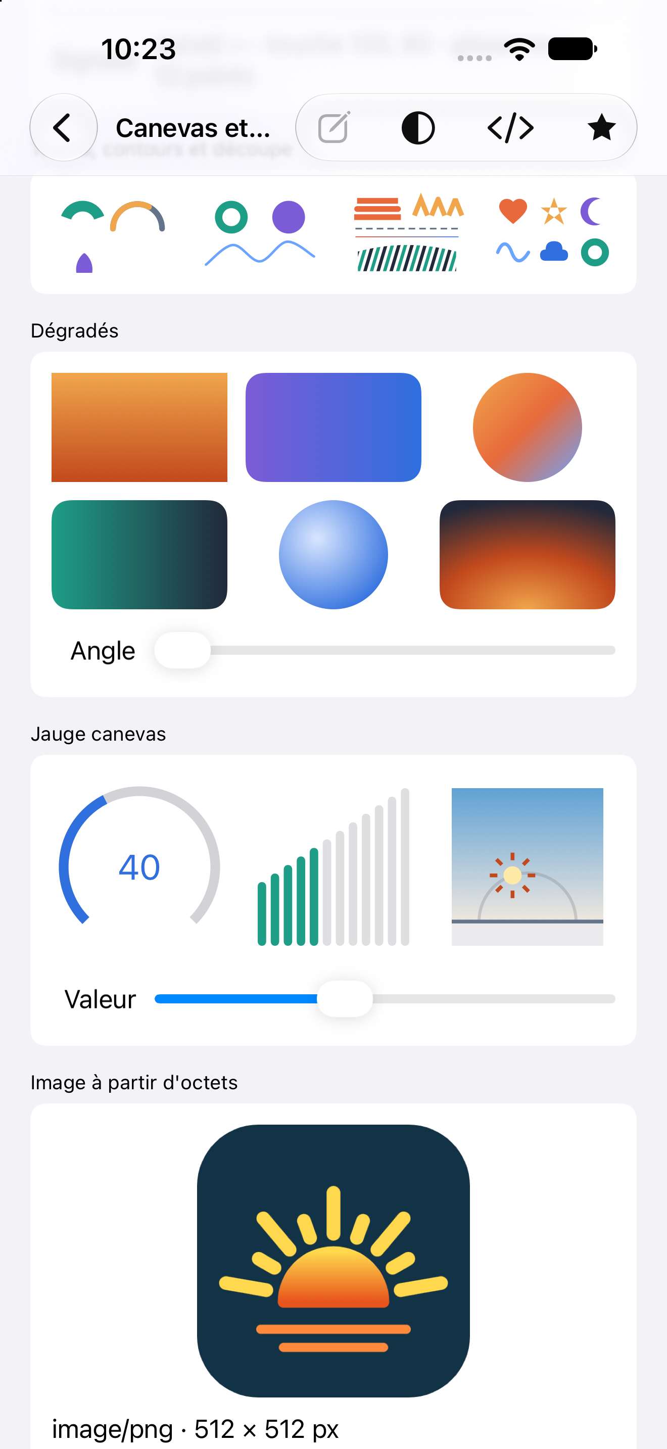 Canevas et formes — iOS (UIKit) · iPhone