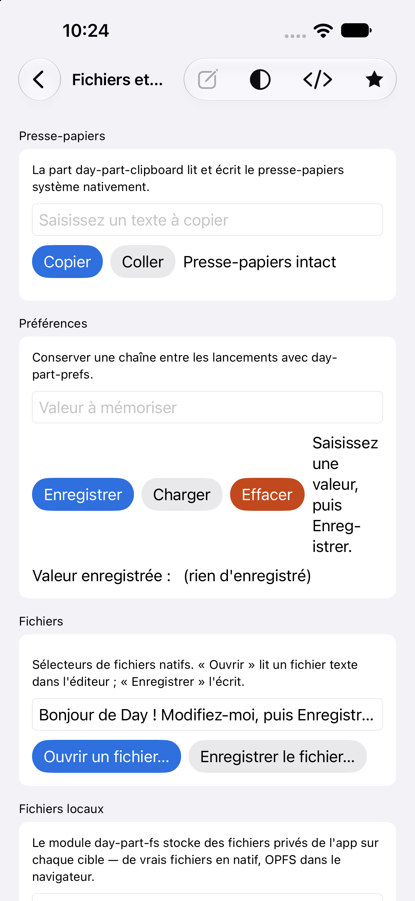 Fichiers et stockage — iOS (UIKit) · iPhone
